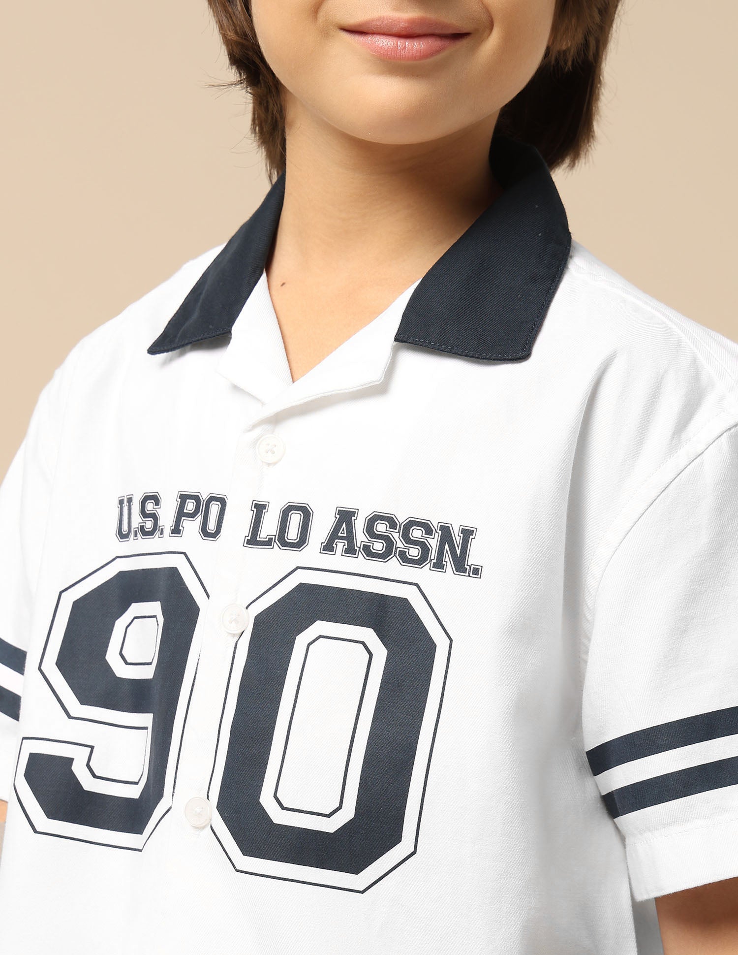 Boys Logo Twill Shirt White - U.S. POLO ASSN. | Large