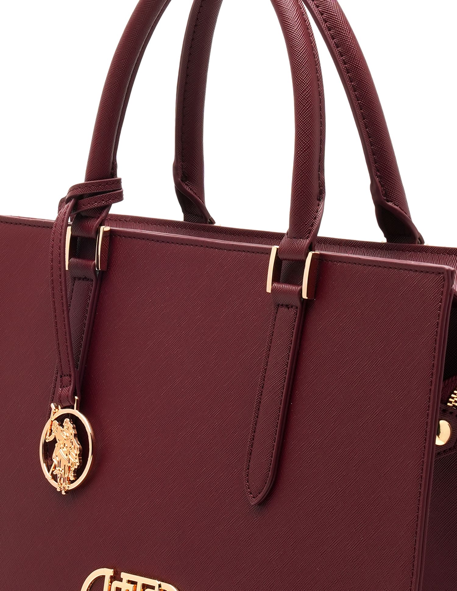 Lenda Monogram Hangbag Maroon - U.S. POLO ASSN. | Large