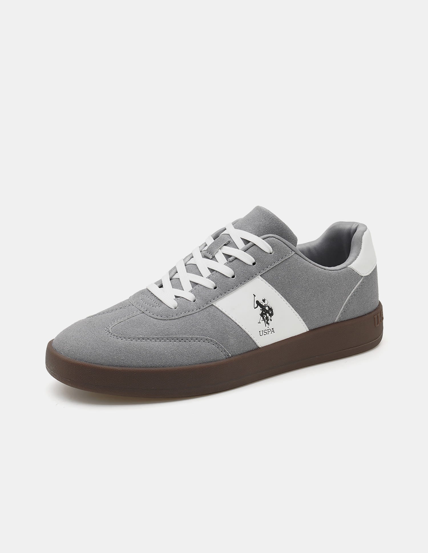 Men Colour Blocked Suede Skylar 2.0 Sneakers Grey - U.S. Polo Assn. India | Large