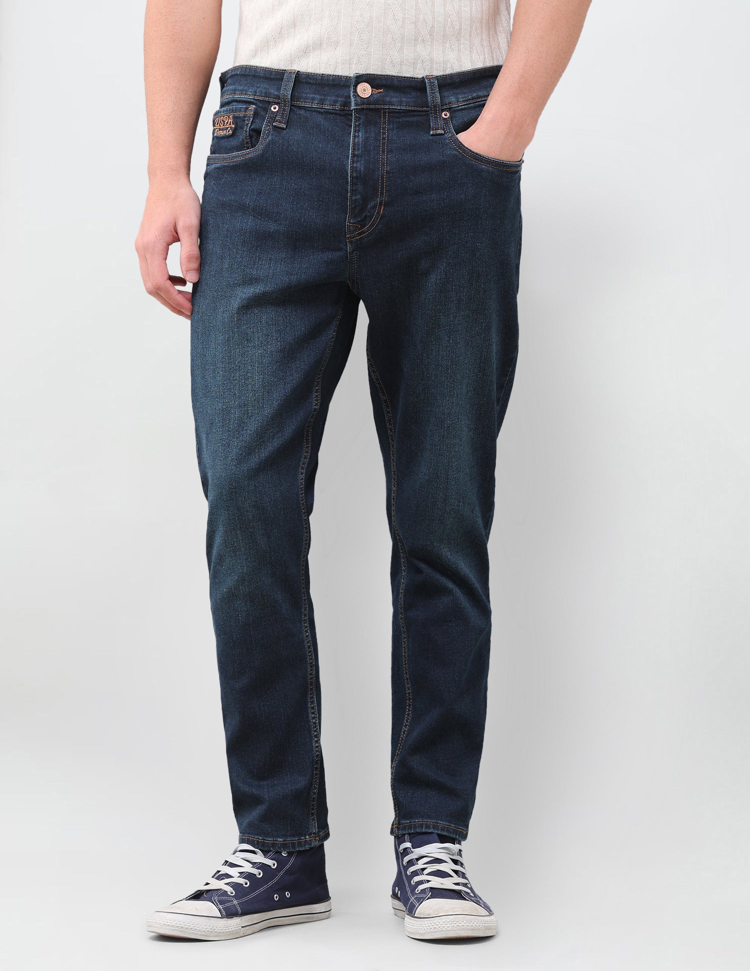 Cole Comfort Cropped Fit Blue Jeans Dark Indigo - U.S. Polo Assn. India | Large