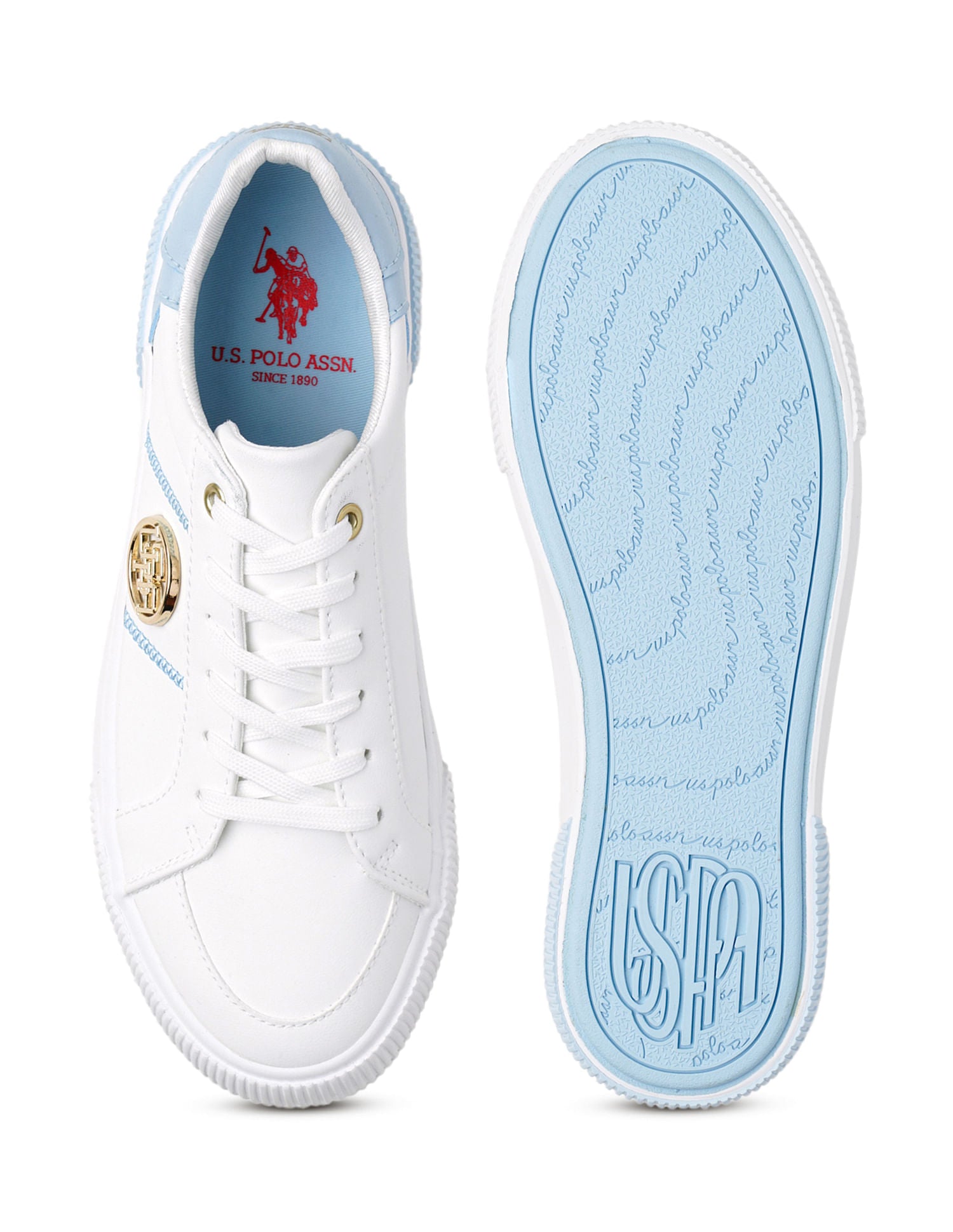 U.S. Polo Assn. Women Katy 3.0 Colourblock Sneakers with Textured Sole Light Blue - U.S. POLO ASSN. | Large