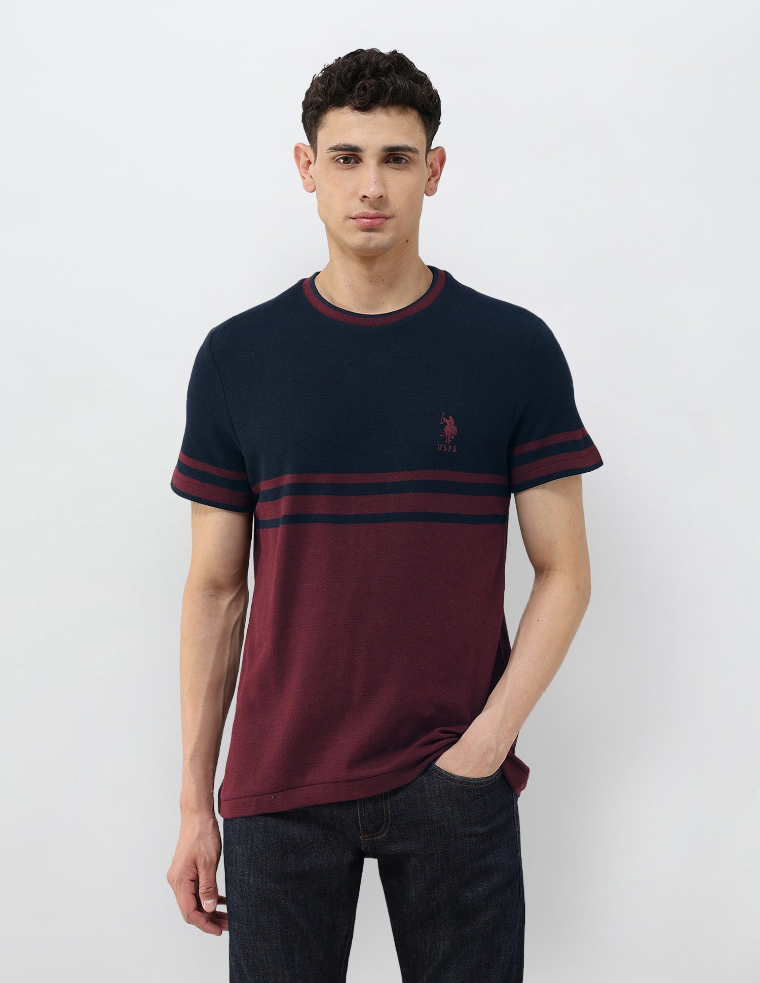 Colorblocked Slim Fit T-Shirt Navy - U.S. POLO ASSN. | Large