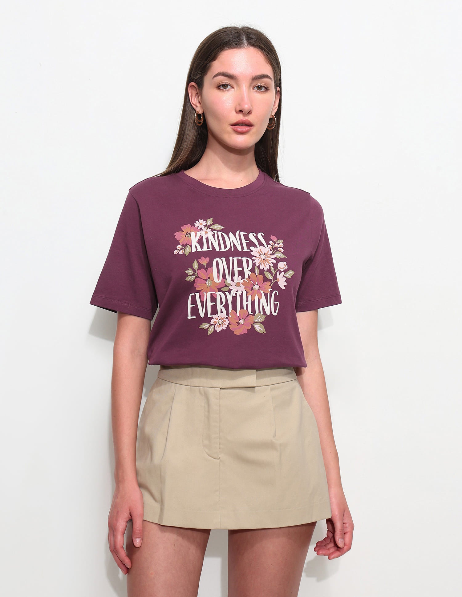 Boxy Fit Floral Printed T-Shirt Purple - U.S. Polo Assn. India | Large