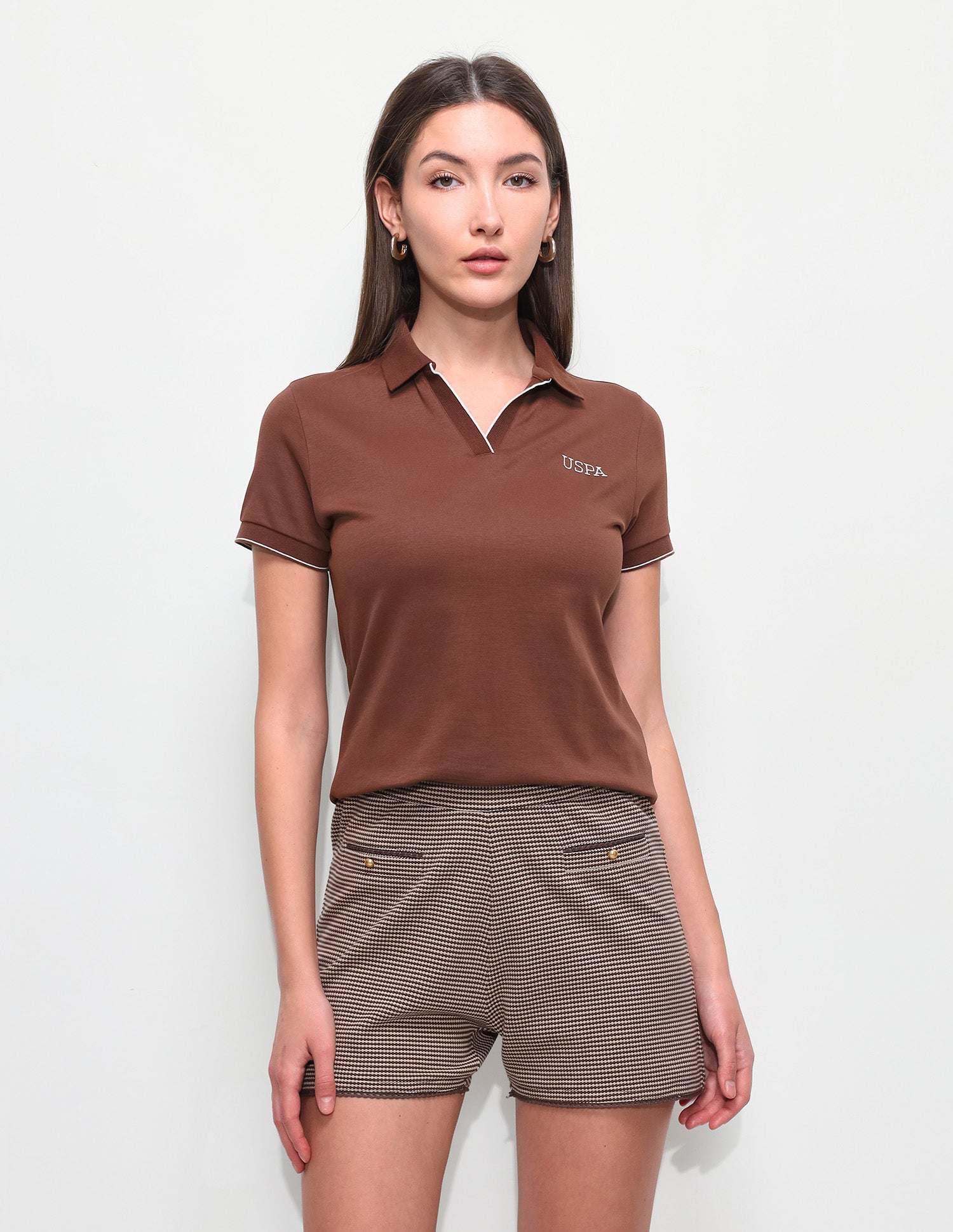 Solid Regular Fit Polo Shirt Brown - U.S. Polo Assn. India | Large