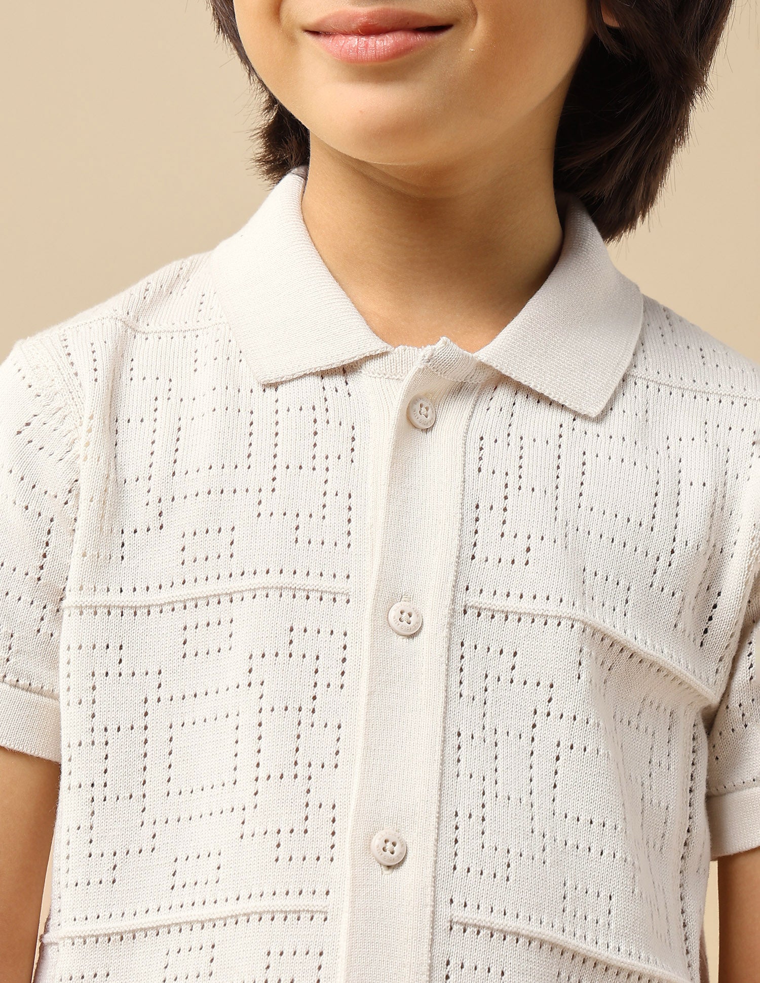 Boys Textured Regular Fit Polo Shirt Off-White - U.S. POLO ASSN. | Large