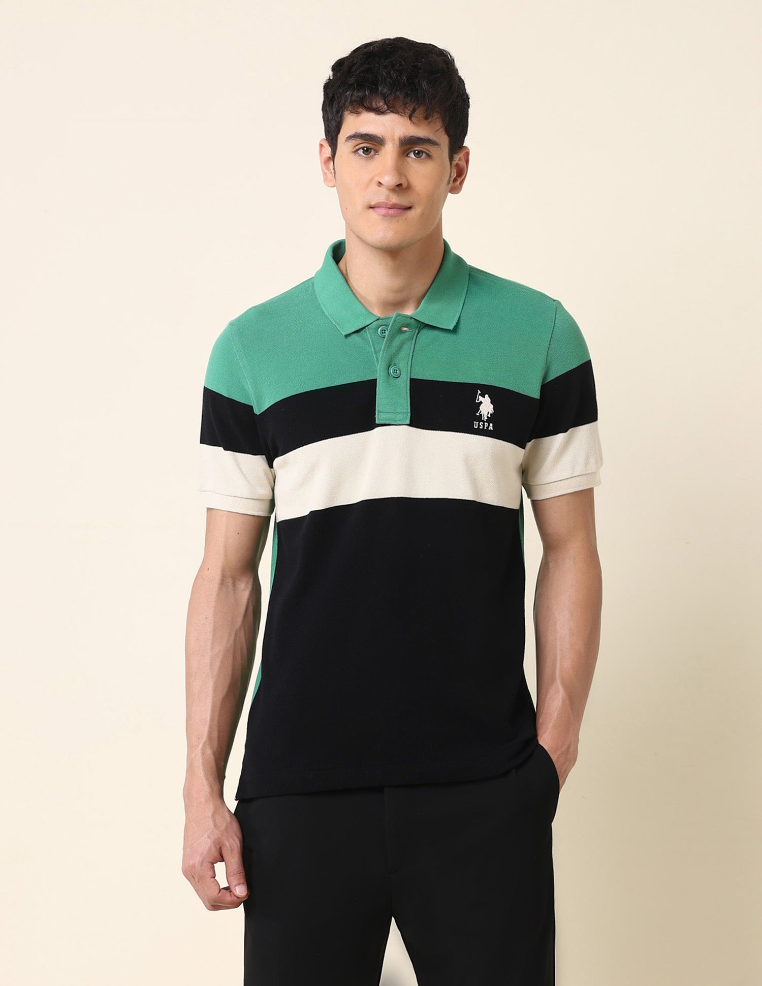 Slim Fit Classic Polo Shirt Black - U.S. Polo Assn. India | Large
