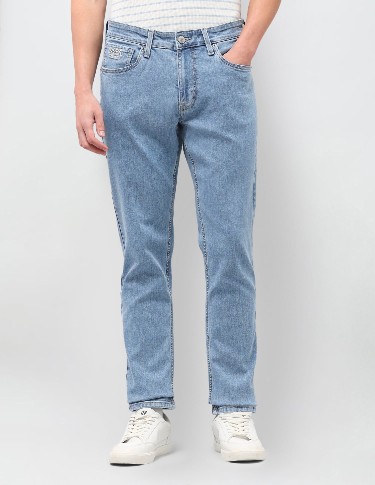 Solid Slim Fit Jeans Blue - U.S. Polo Assn. India | Large