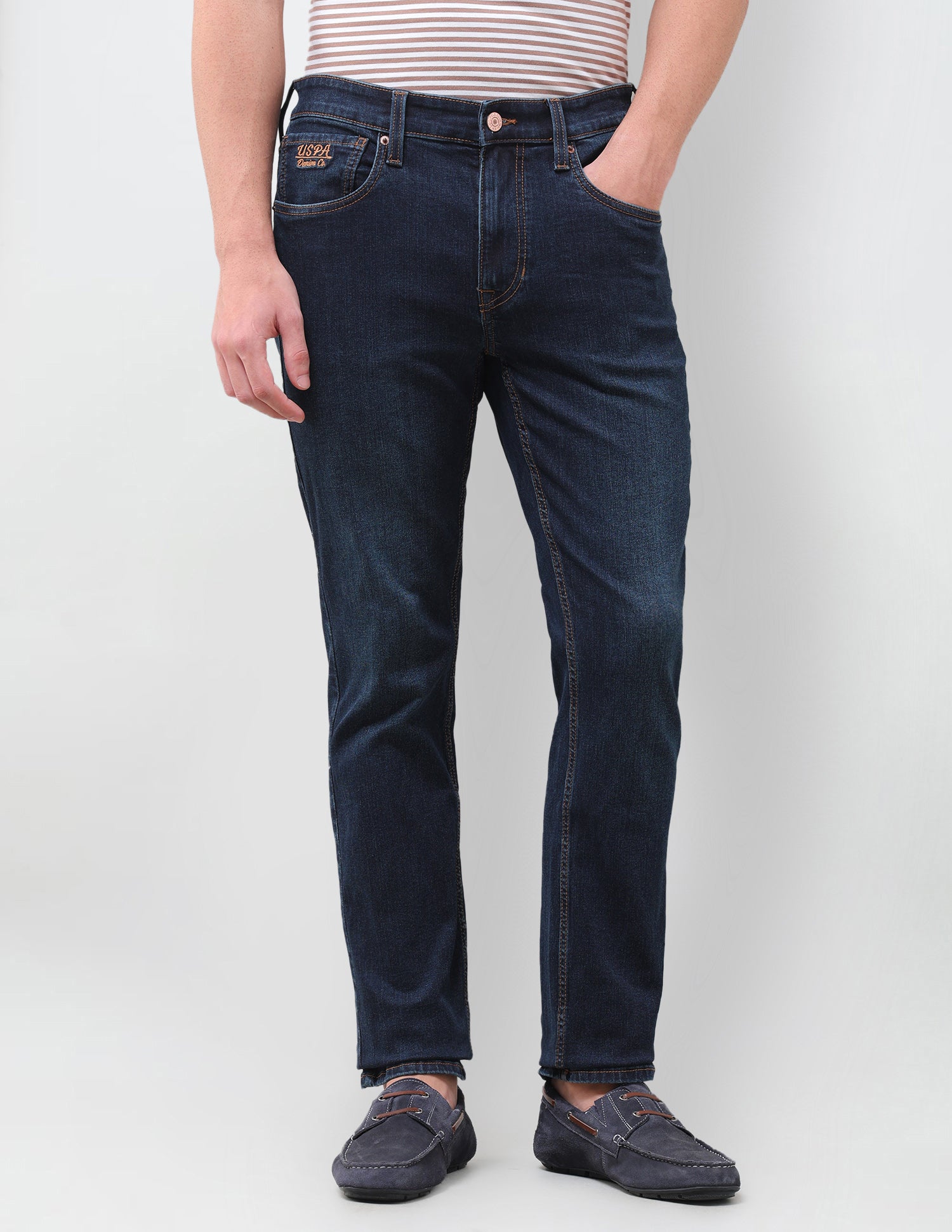Harold Slim Straight Fit Blue Jeans Dark Indigo - U.S. Polo Assn. India | Large
