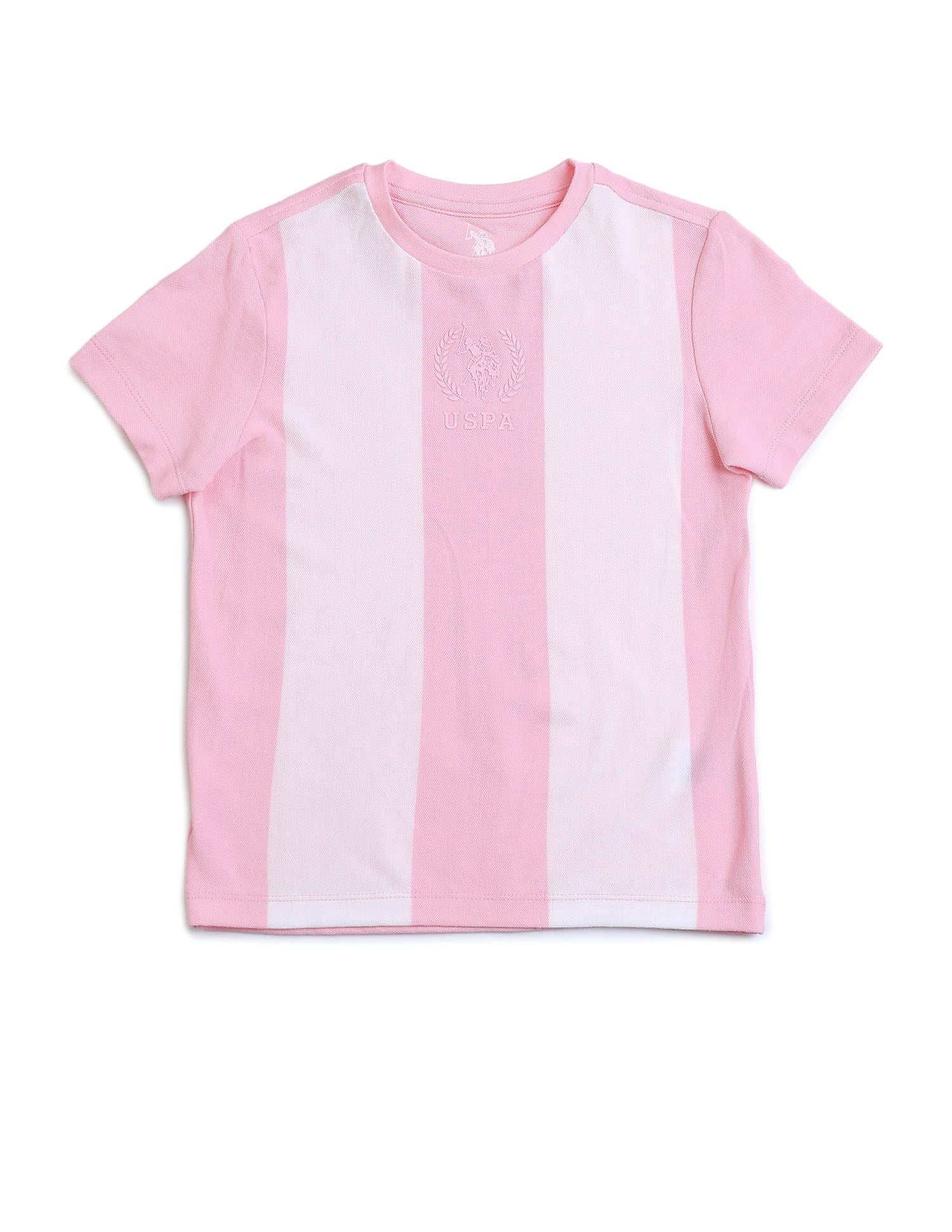 Boys Colorblocked Regular Fit T-Shirt Light Pink - U.S. POLO ASSN. | Large