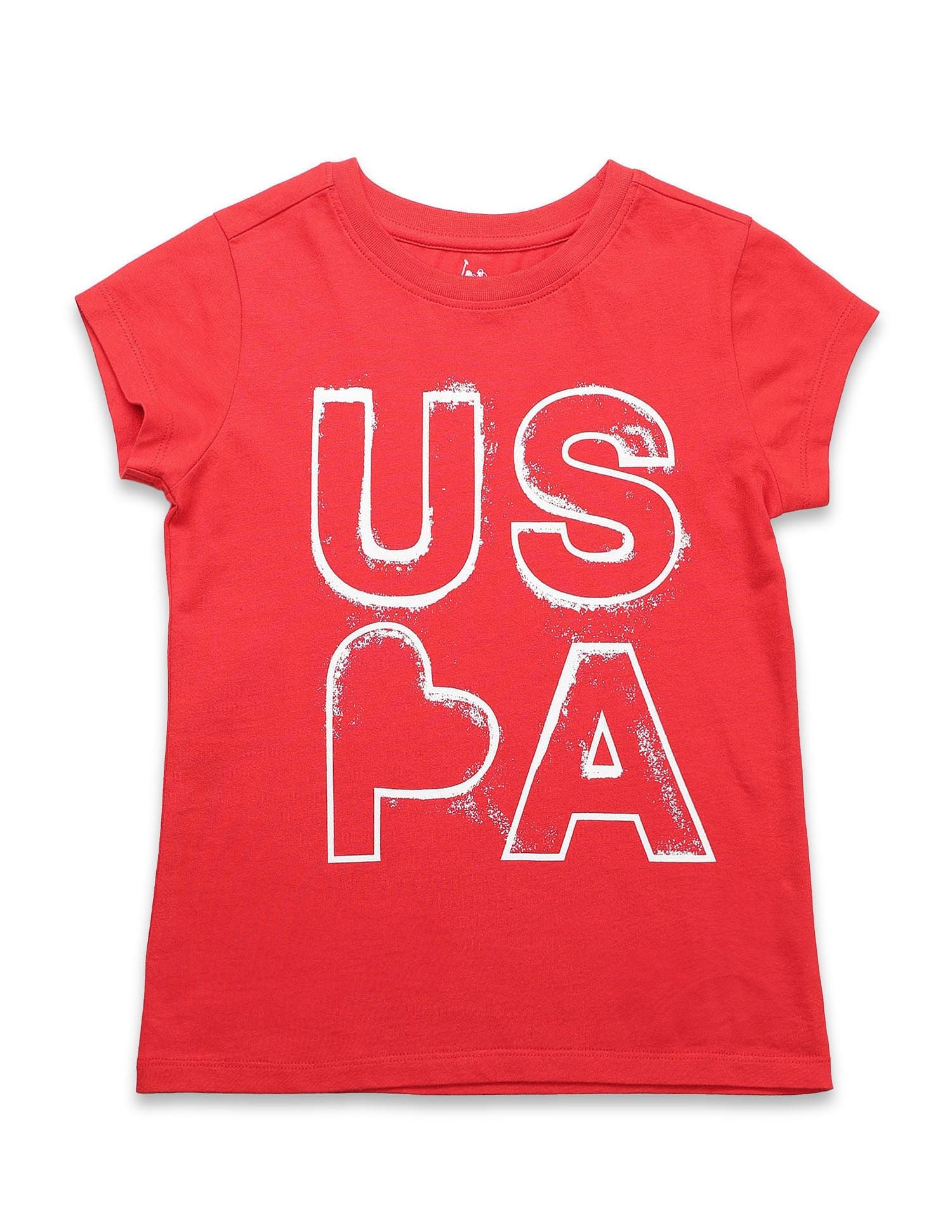Girls Brand Printed Regular Fit T-Shirt Red - U.S. POLO ASSN. | Large