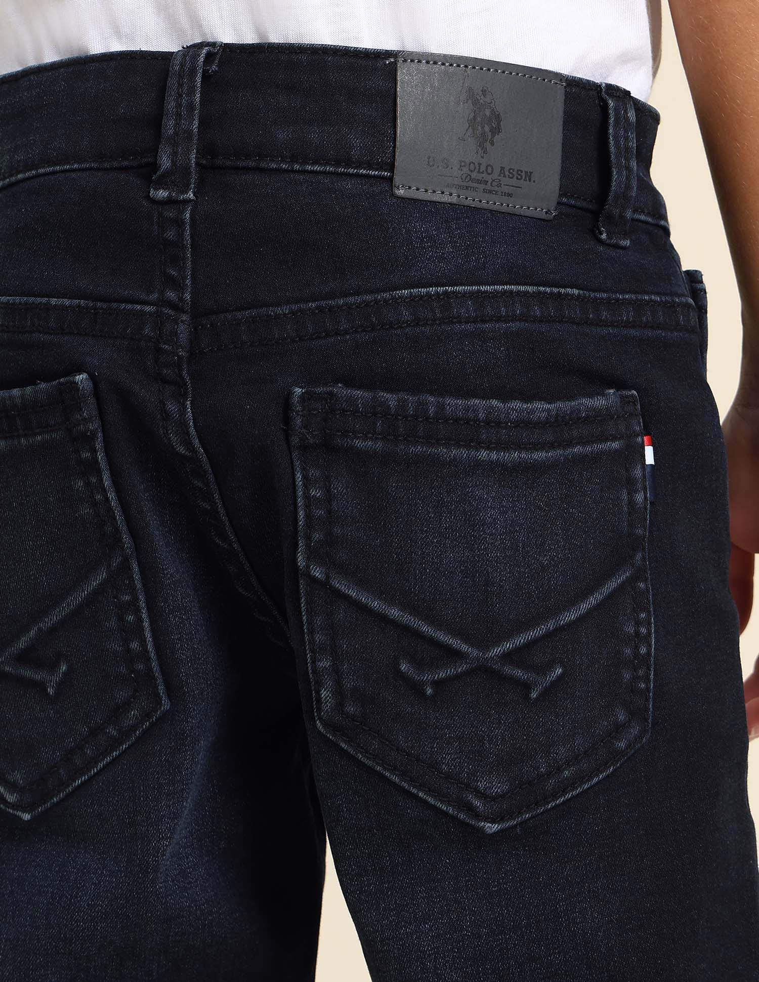 Boys Relaxed Fit Blue Jeans Dark Indigo - U.S. POLO ASSN. | Large