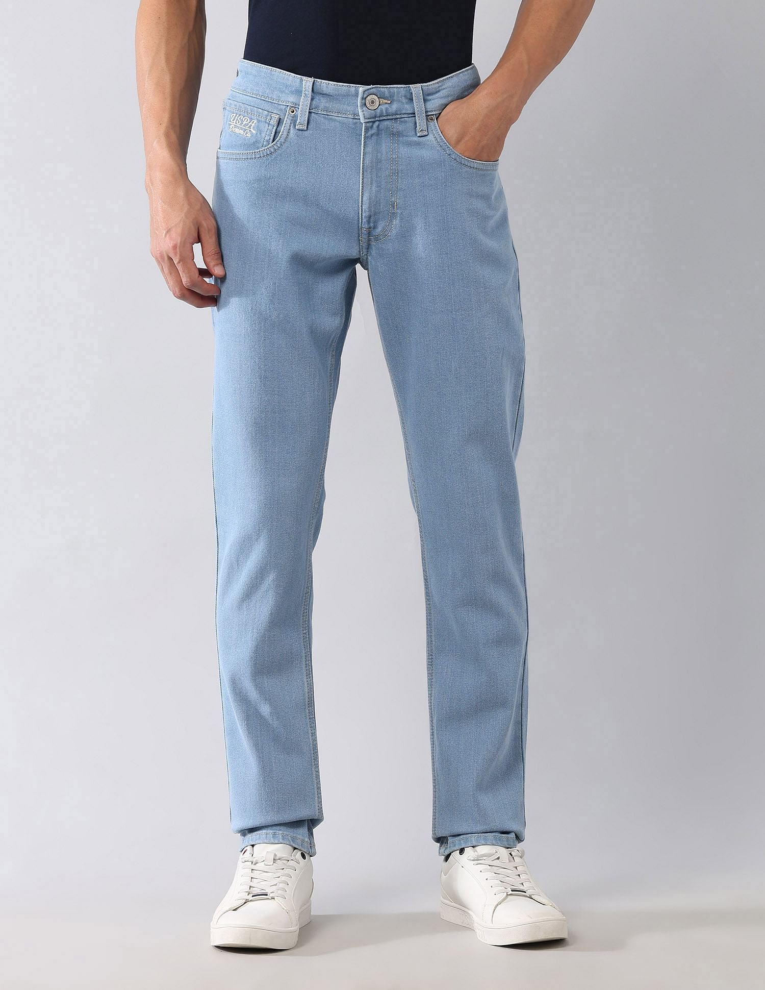 Brandon Slim Tapered Fit Blue Jeans Blue - U.S. POLO ASSN. | Large