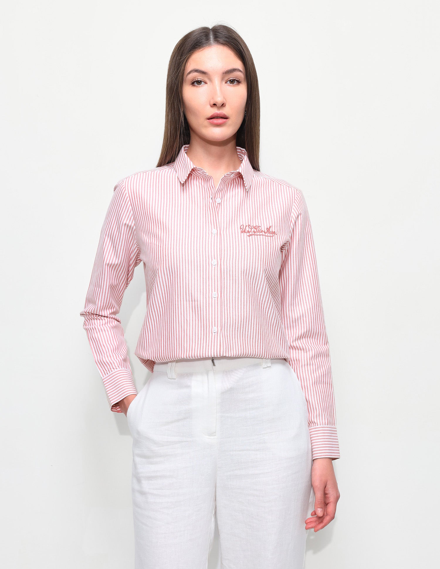 Vertical Striped Regular Fit Shirt Red - U.S. Polo Assn. India | Large