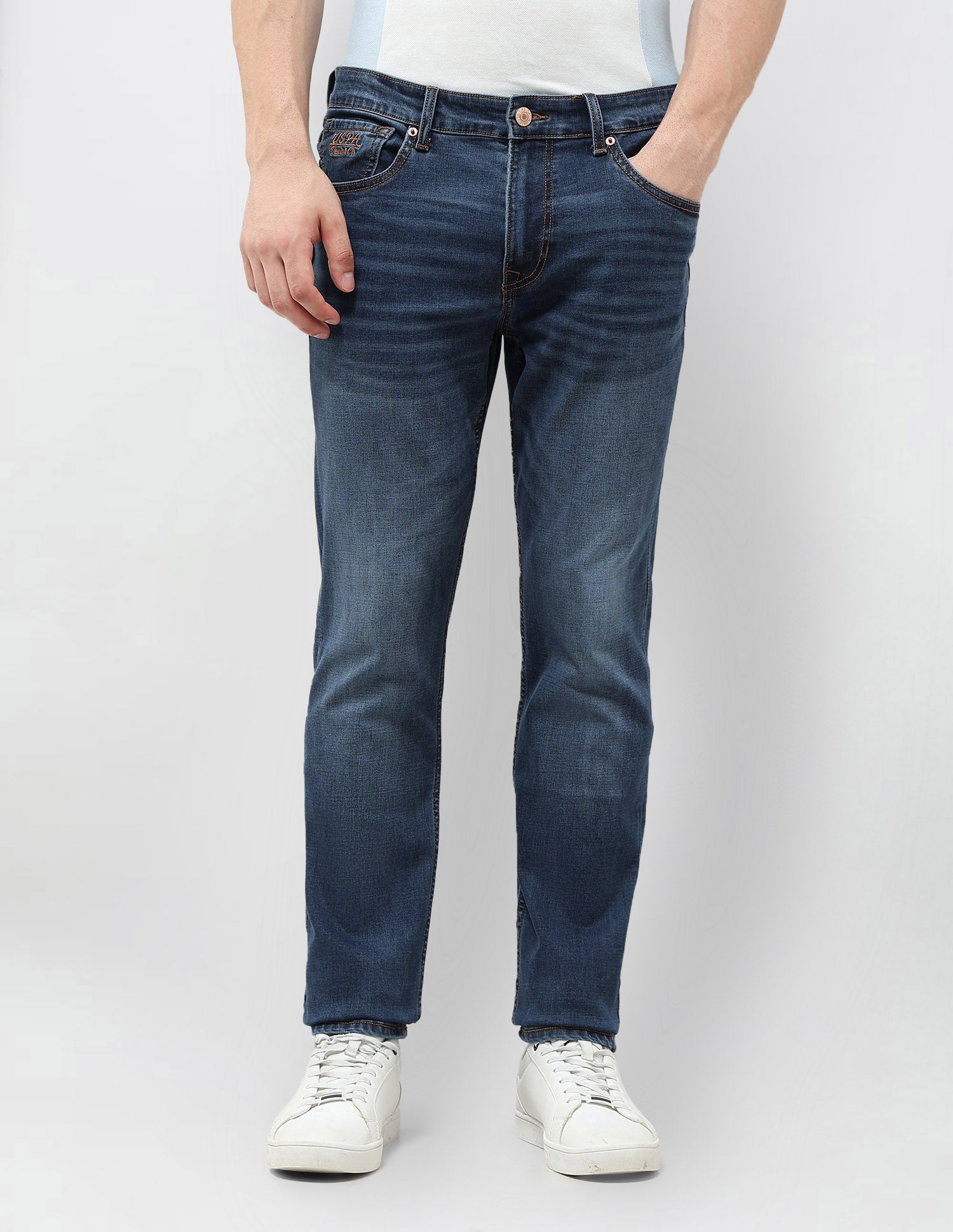 Brandon Slim Tapered Fit Blue Jeans Indigo - U.S. POLO ASSN. | Large