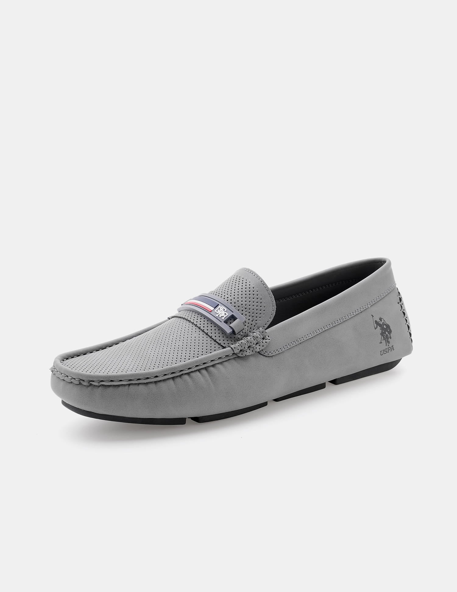 Men Barnes 5.0 Textured Loafers Grey - U.S. Polo Assn. India | Large