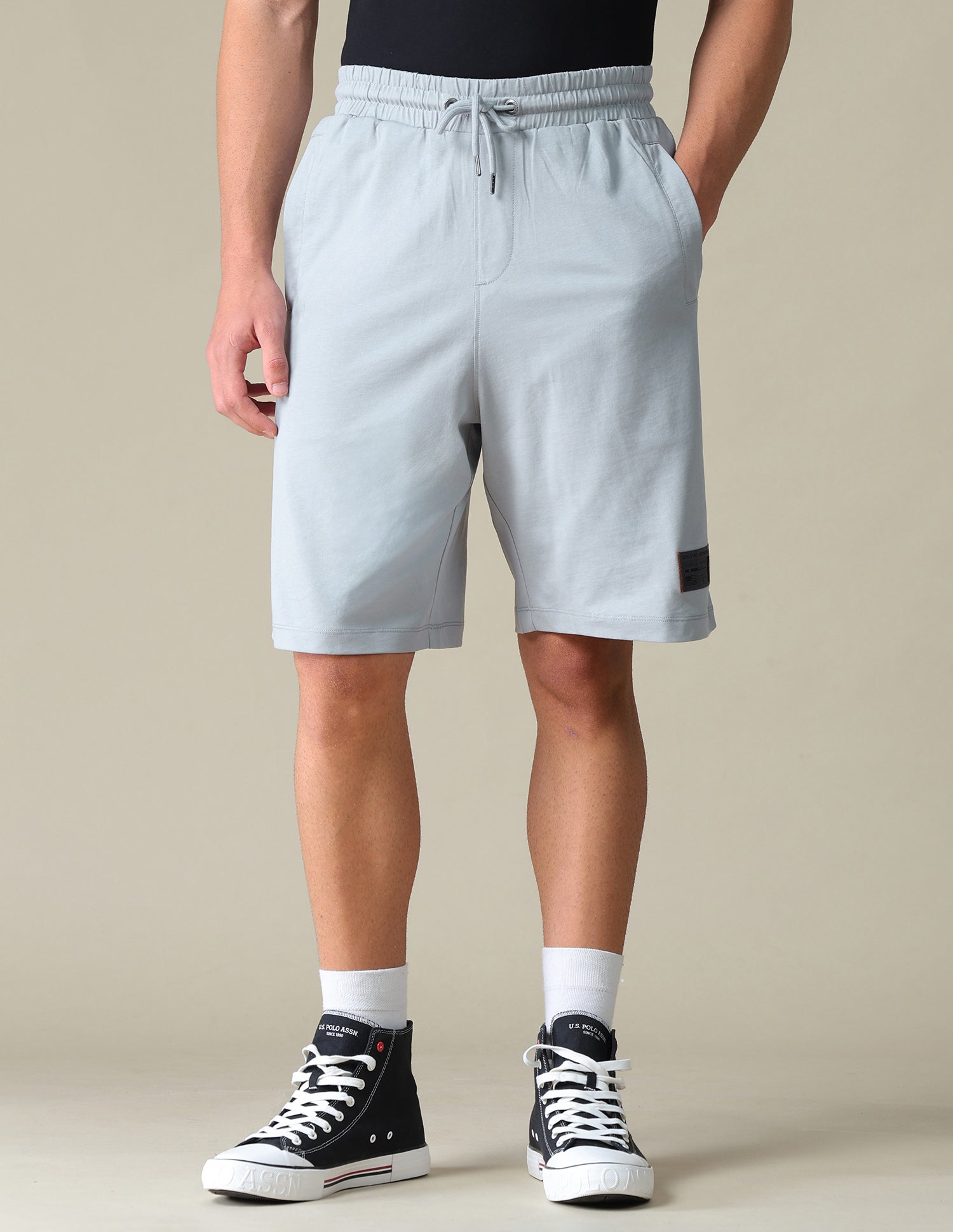 Regular Fit Knitted Shorts Grey - U.S. Polo Assn. India | Large