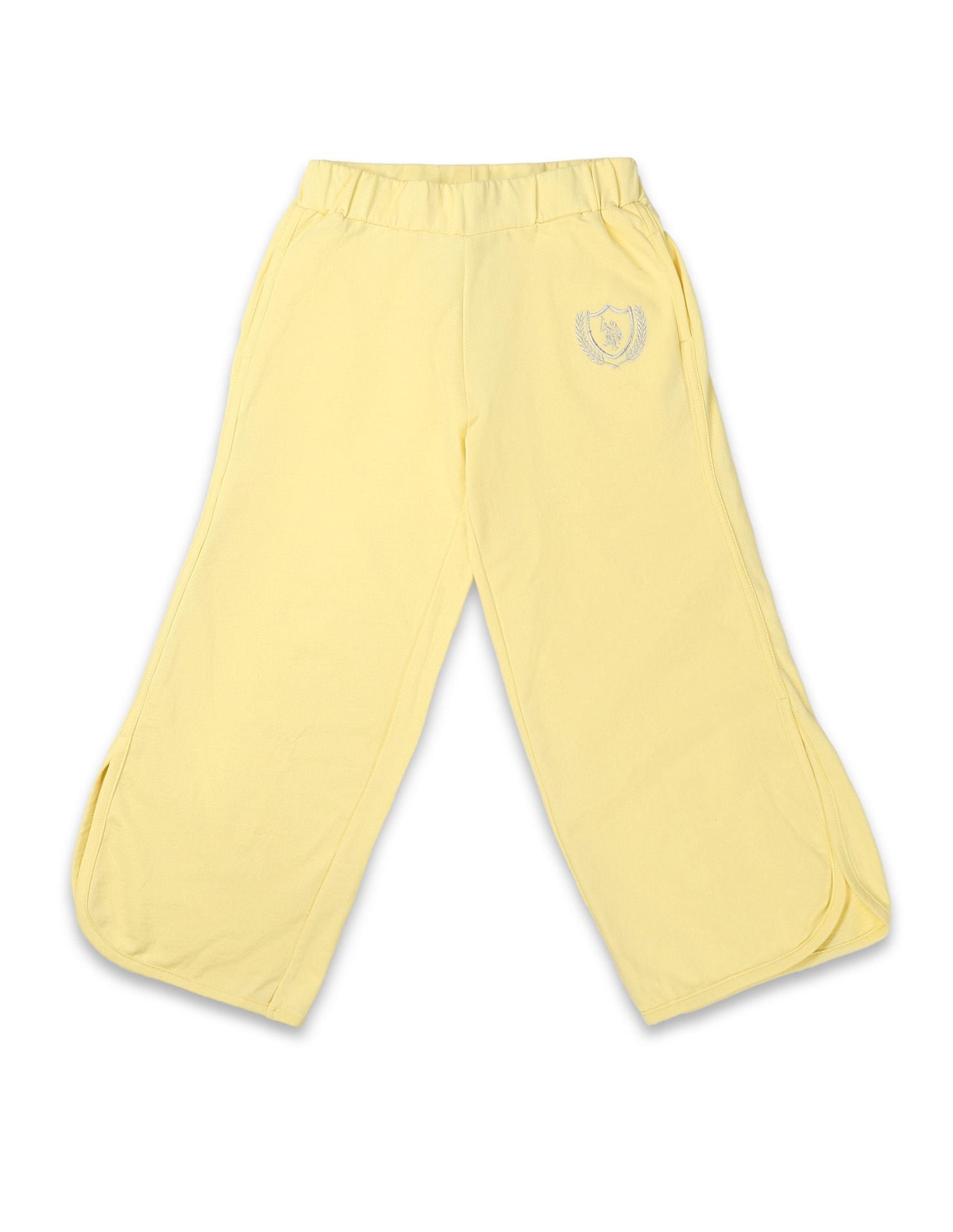 Girls Brand Embroidered Track Pants Yellow Cream - U.S. POLO ASSN. | Large