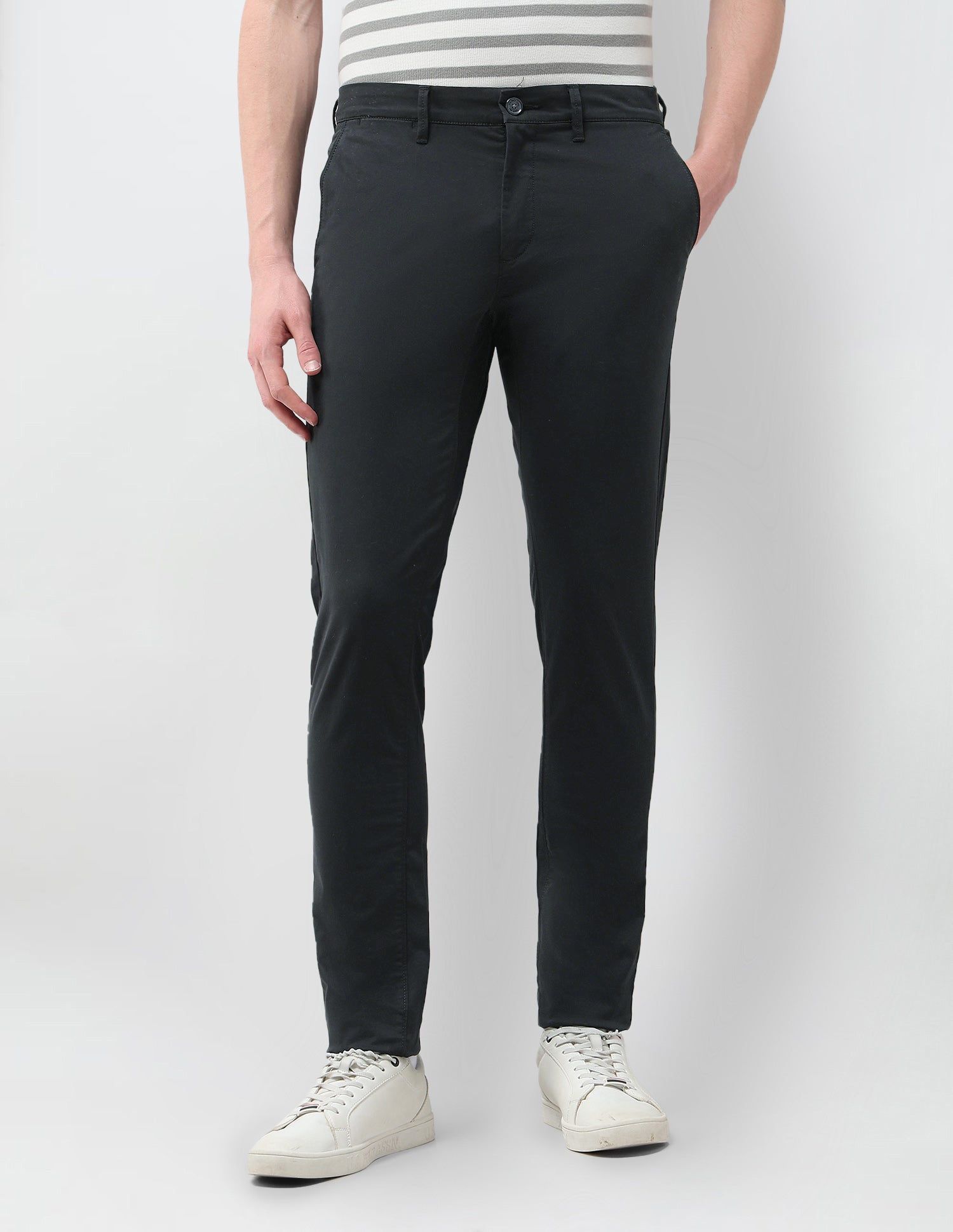 Austin Slim Fit Satin Trousers Black - U.S. Polo Assn. India | Large