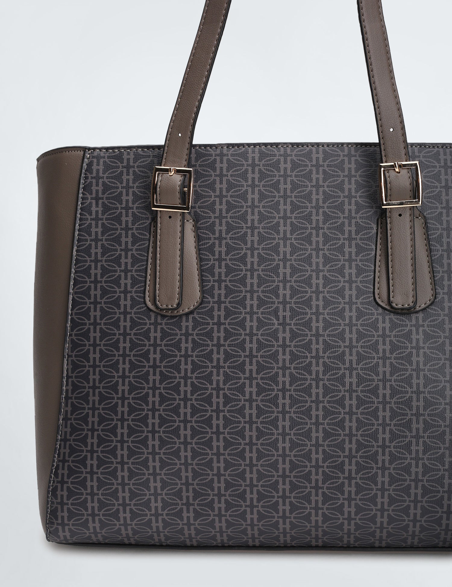 Panelled Monogram Handbag Grey - U.S. POLO ASSN. | Large