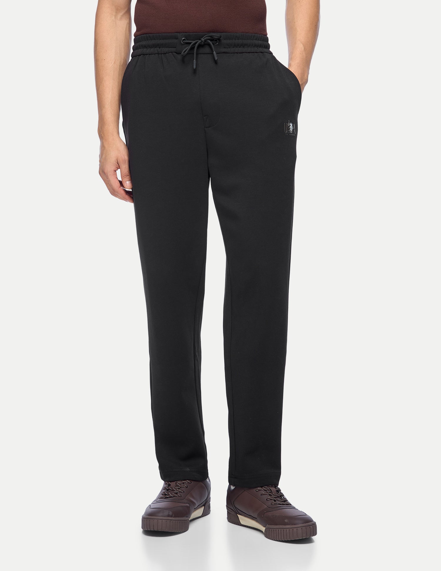 Mid Rise Regular Fit Track Pants Black - U.S. Polo Assn. India | Large
