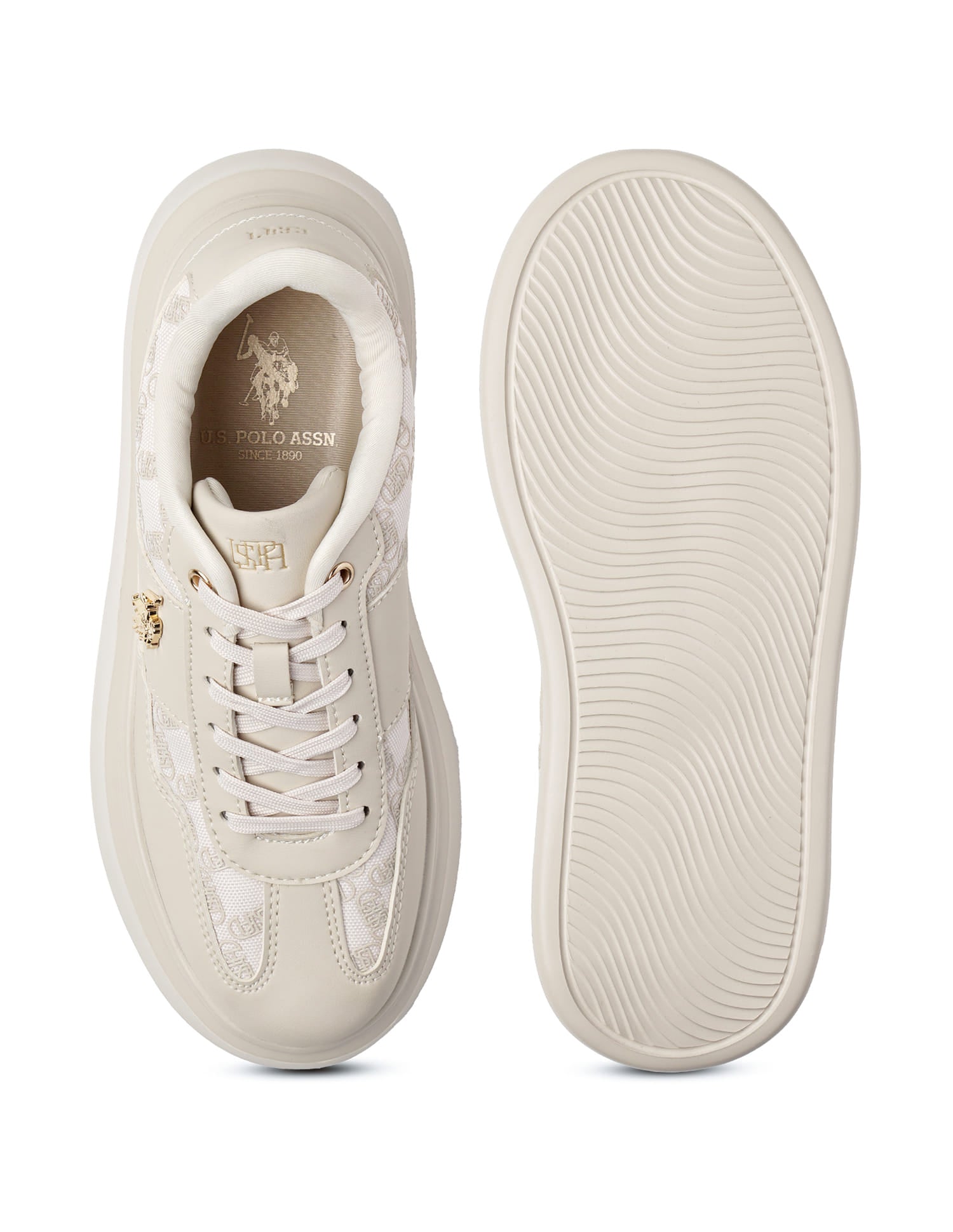 Women Brand Print Marlene Sneakers Nude - U.S. Polo Assn. India | Large