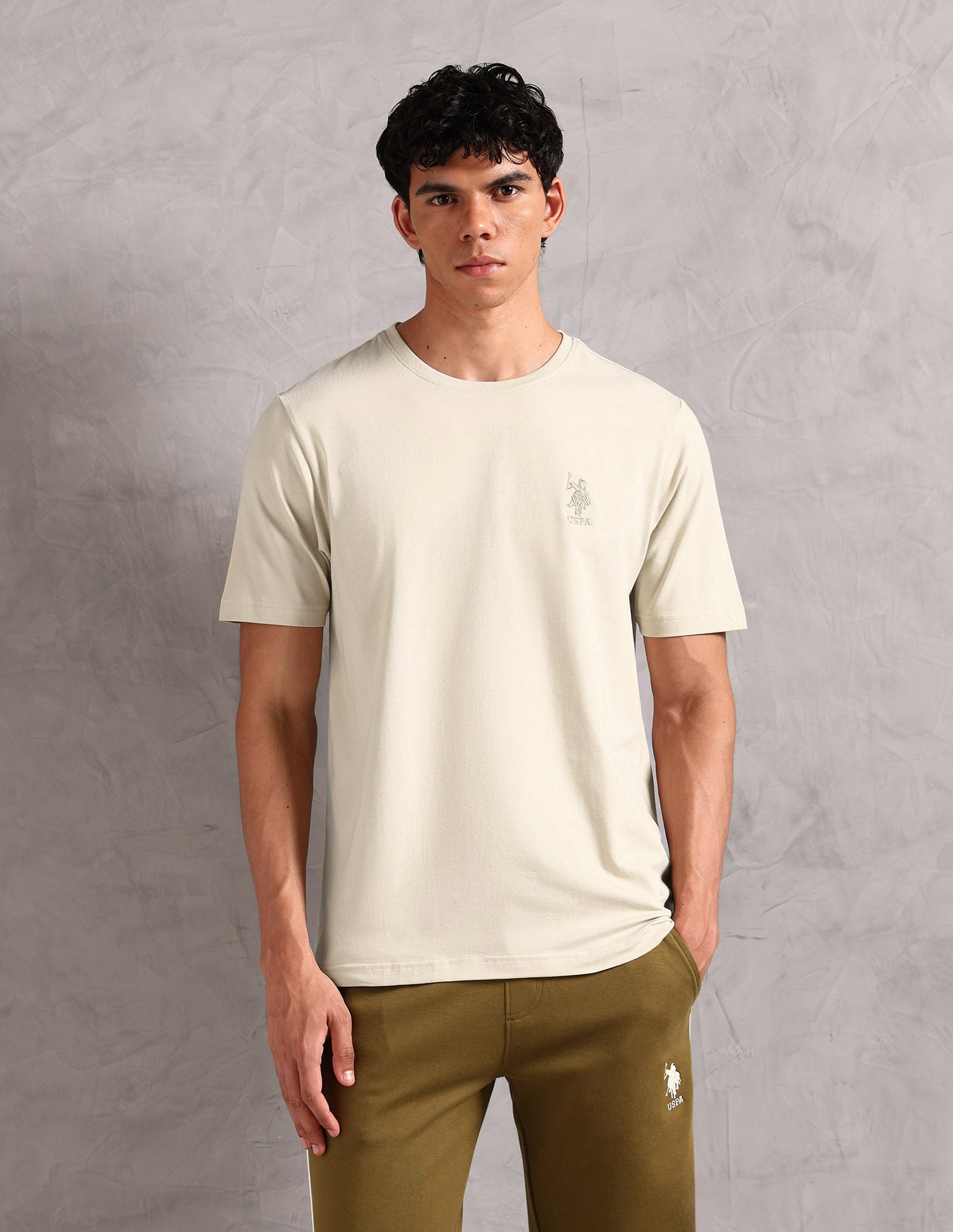 Comfort Fit Pure Cotton OEE12 Lounge T-Shirt - Pack Of 1 Peyote - U.S. POLO ASSN. | Large