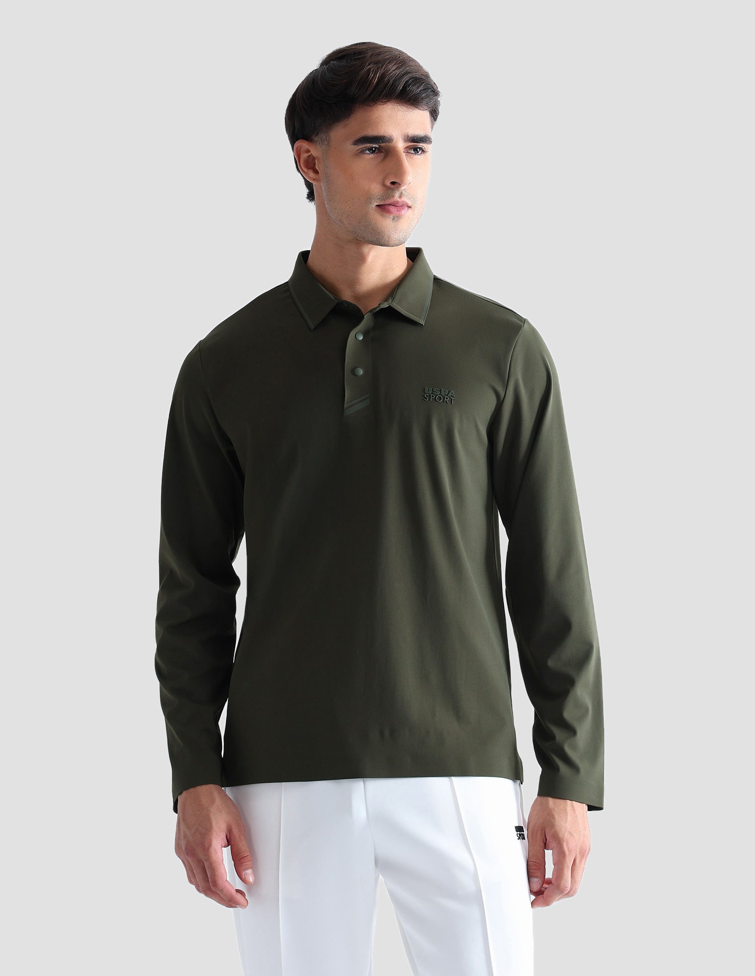 Solid Regular Fit Active Polo Shirt Dark Green - U.S. POLO ASSN. | Large