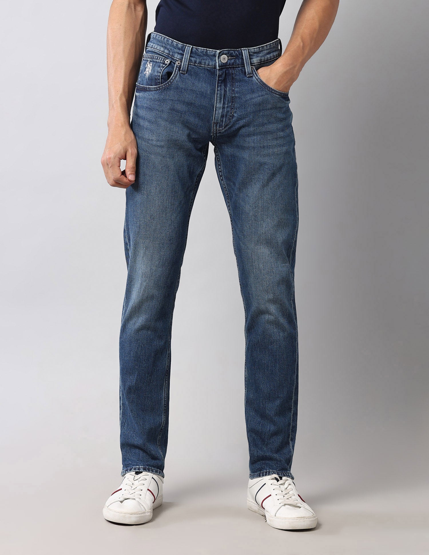 Brandon Slim Tapered Fit Blue Vintage Jeans Dark Wash - U.S. POLO ASSN. | Large