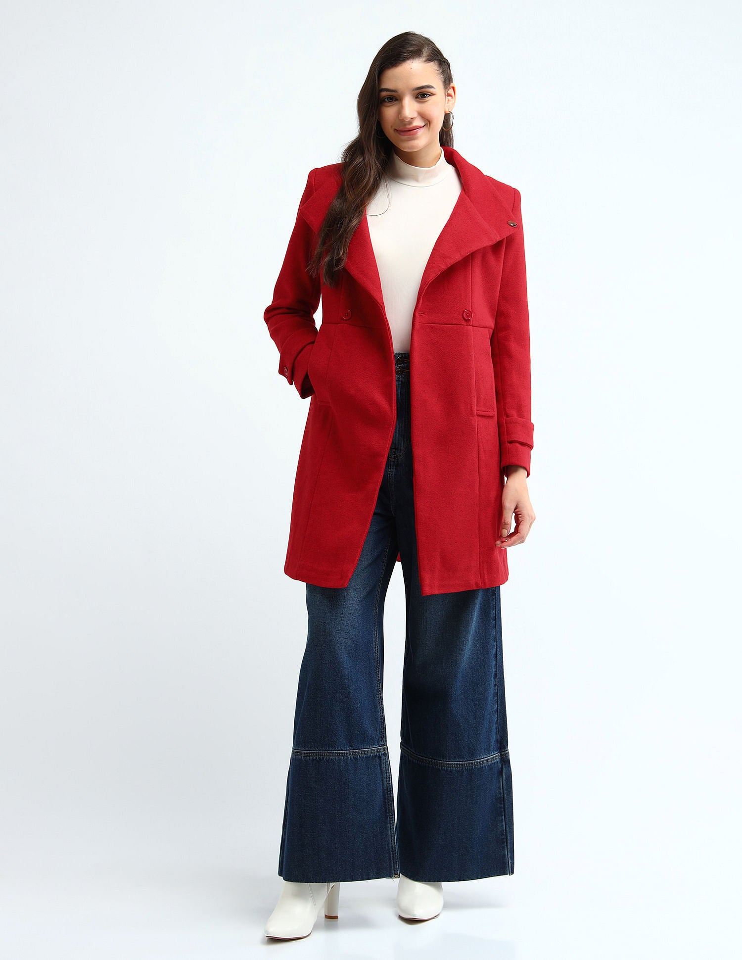 High Neck Felt Jacket Red - U.S. POLO ASSN. | Large