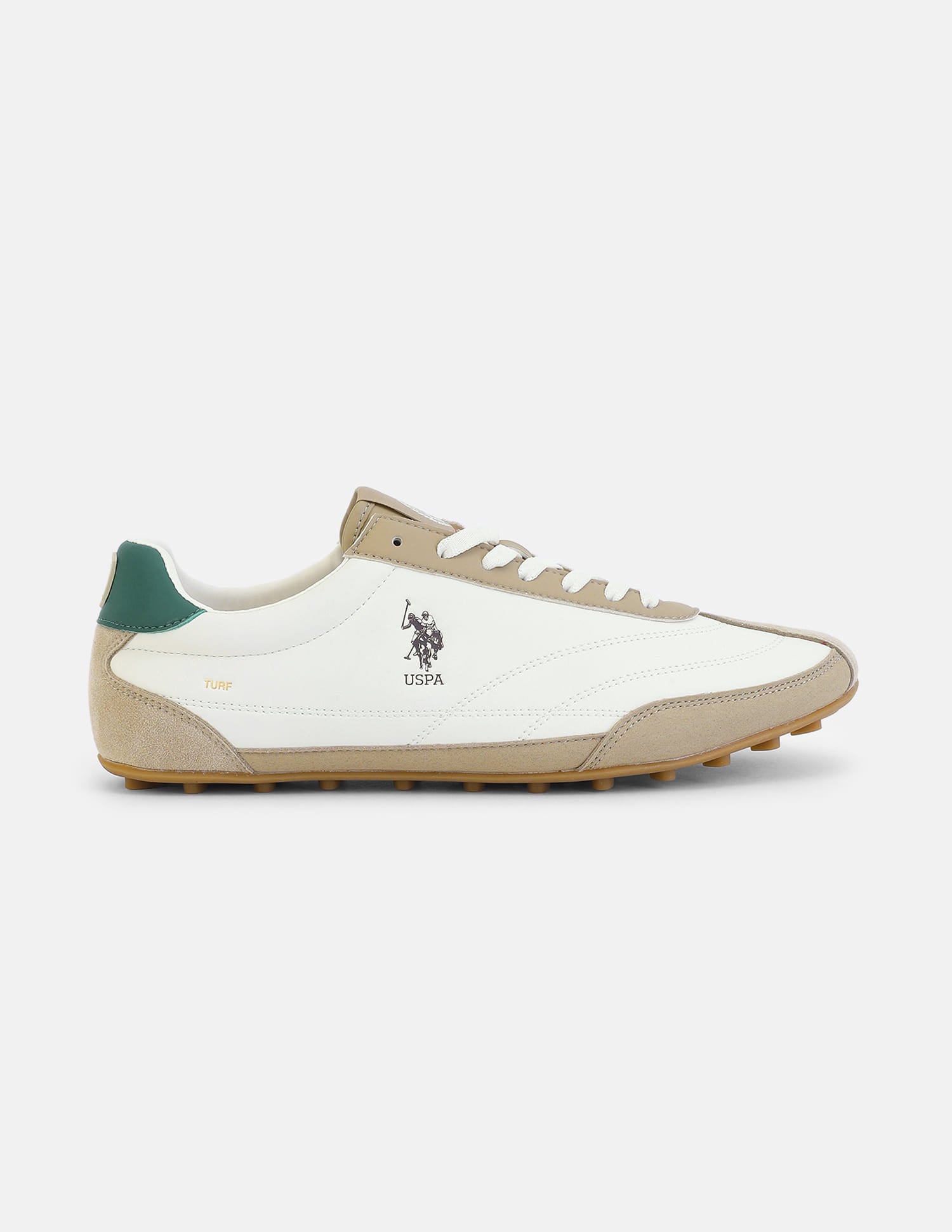 Round Toe Suede Turf Sneakers Off White - U.S. Polo Assn. India | Large