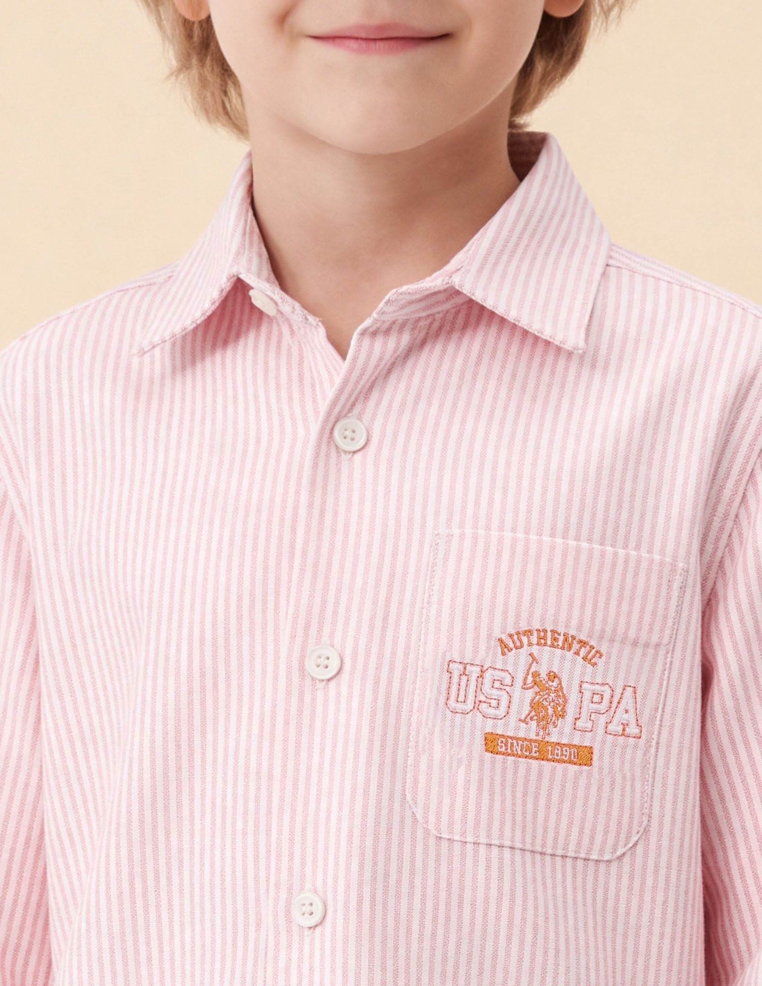 Vertical Striped Oxford Shirt Pink - U.S. Polo Assn. India | Large