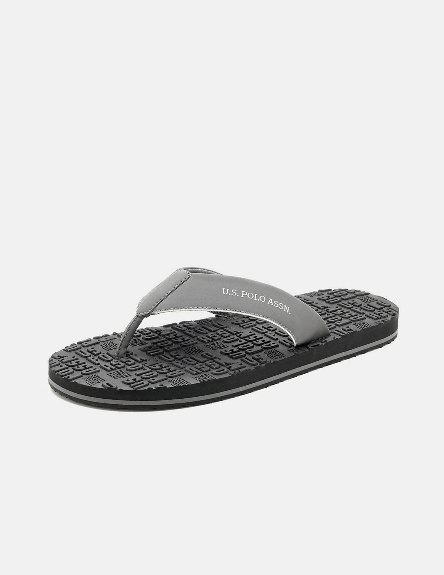 Men Rodri Brand Printed Flip Flops Dark Grey - U.S. POLO ASSN. | Large