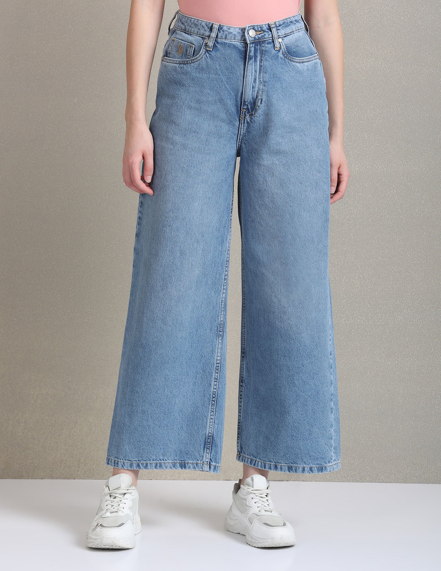 Wide Leg Fit Blue Jeans Blue - U.S. POLO ASSN. | Large