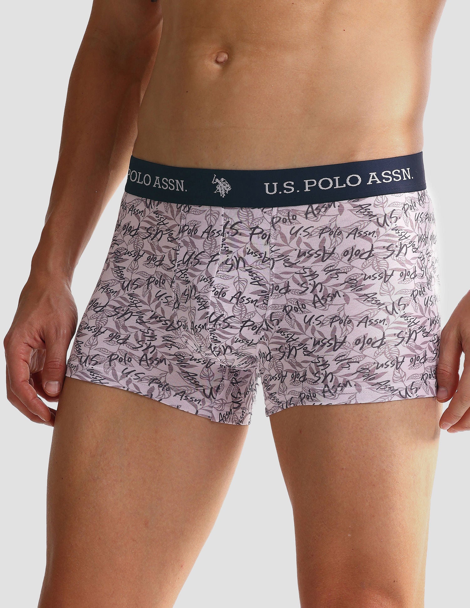 Elastic Waistband Ribbed OET08 Trunks - Pack Of 3 Red, White, and Blue - U.S. POLO ASSN. | Large