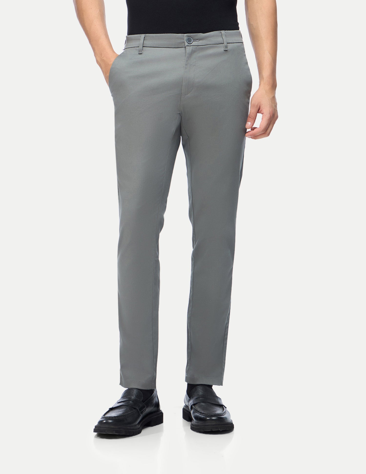 Austin Trim Regular Fit Mid Rise Trousers Grey - U.S. Polo Assn. India | Large