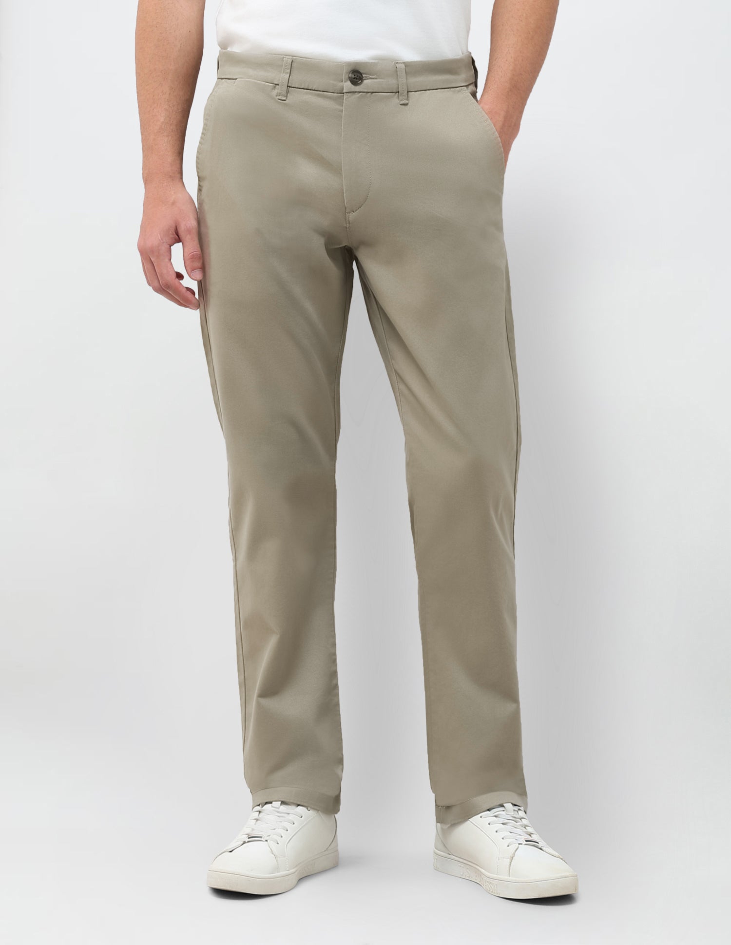 Twill Riley Straight Fit Trousers Light Olive - U.S. Polo Assn. India | Large