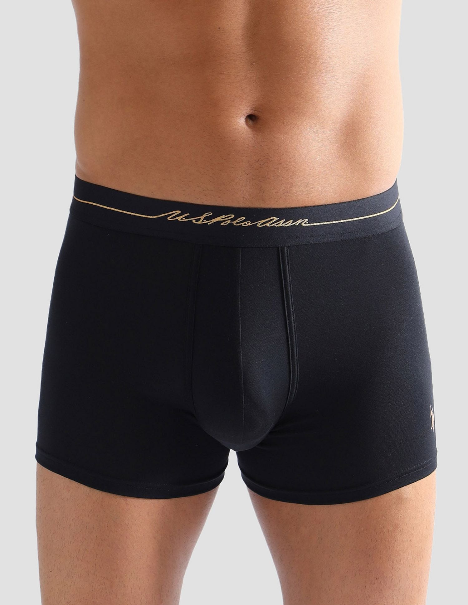 Anti Microbial Solid PT004 Trunks - Pack of 1 Black - U.S. POLO ASSN. | Large