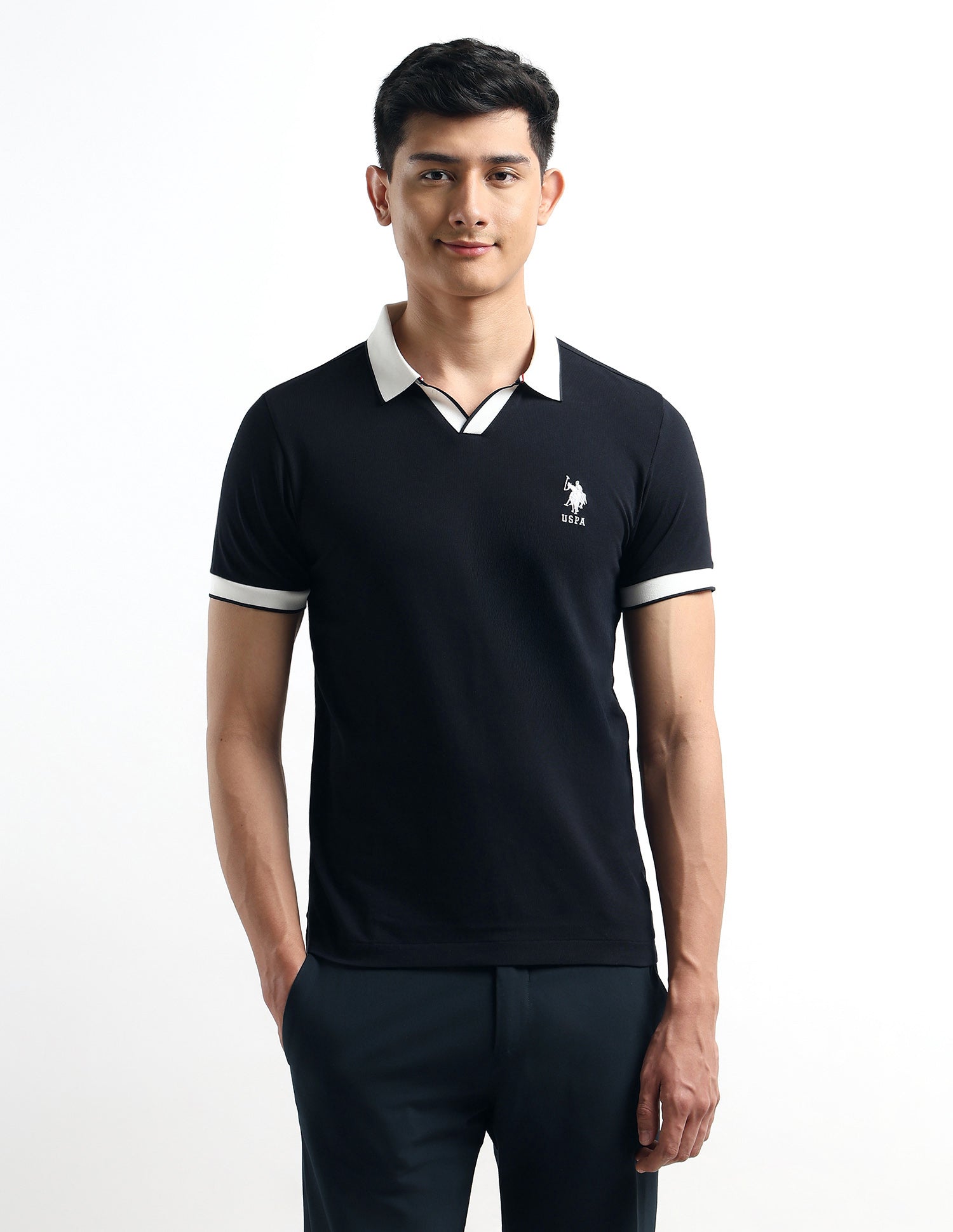 Regular Fit Solid Polo Shirt Navy - U.S. POLO ASSN. | Large