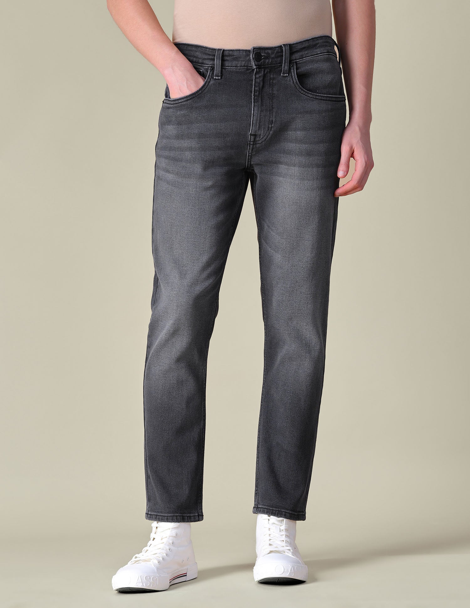 Comfort Cropped Fit Grey Jeans Grey - U.S. POLO ASSN. | Large