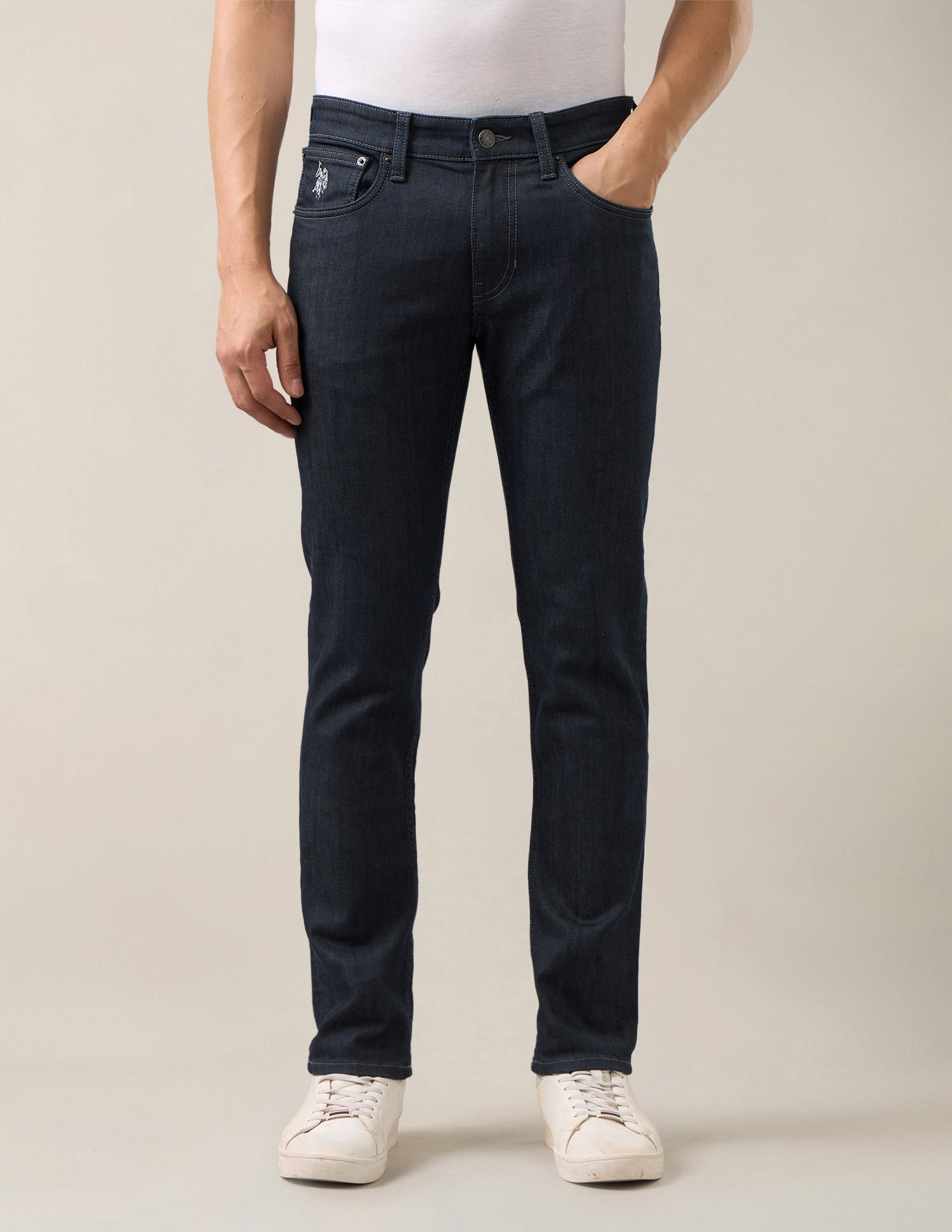 Brandon Slim-Tapered Fit Blue Jeans Rinse Blue - U.S. Polo Assn. India | Large