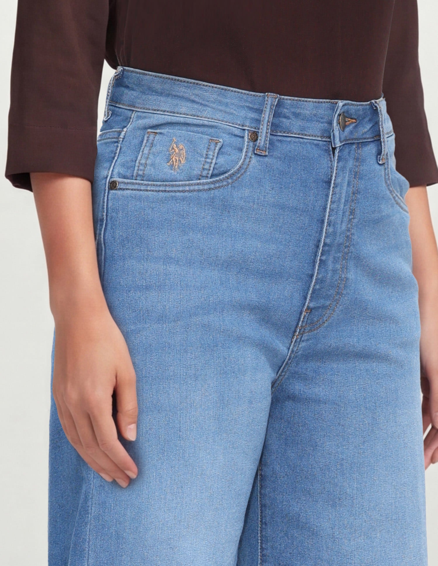 High Rise Wide Leg Fit Jeans Blue - U.S. Polo Assn. India | Large