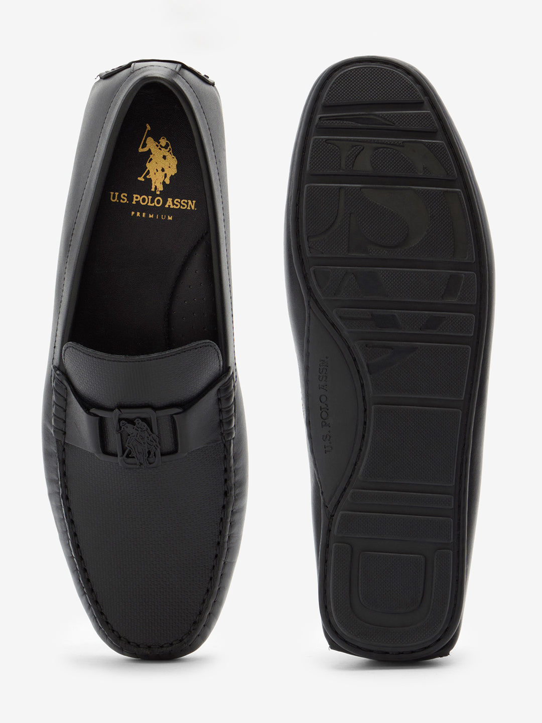 Aven Leather Loafers Black - U.S. Polo Assn. India | Large