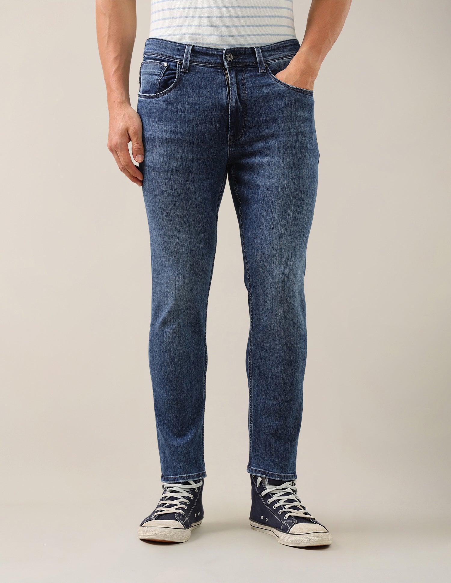 Cole Comfort Cropped Fit Blue Jeans Blue - U.S. Polo Assn. India | Large