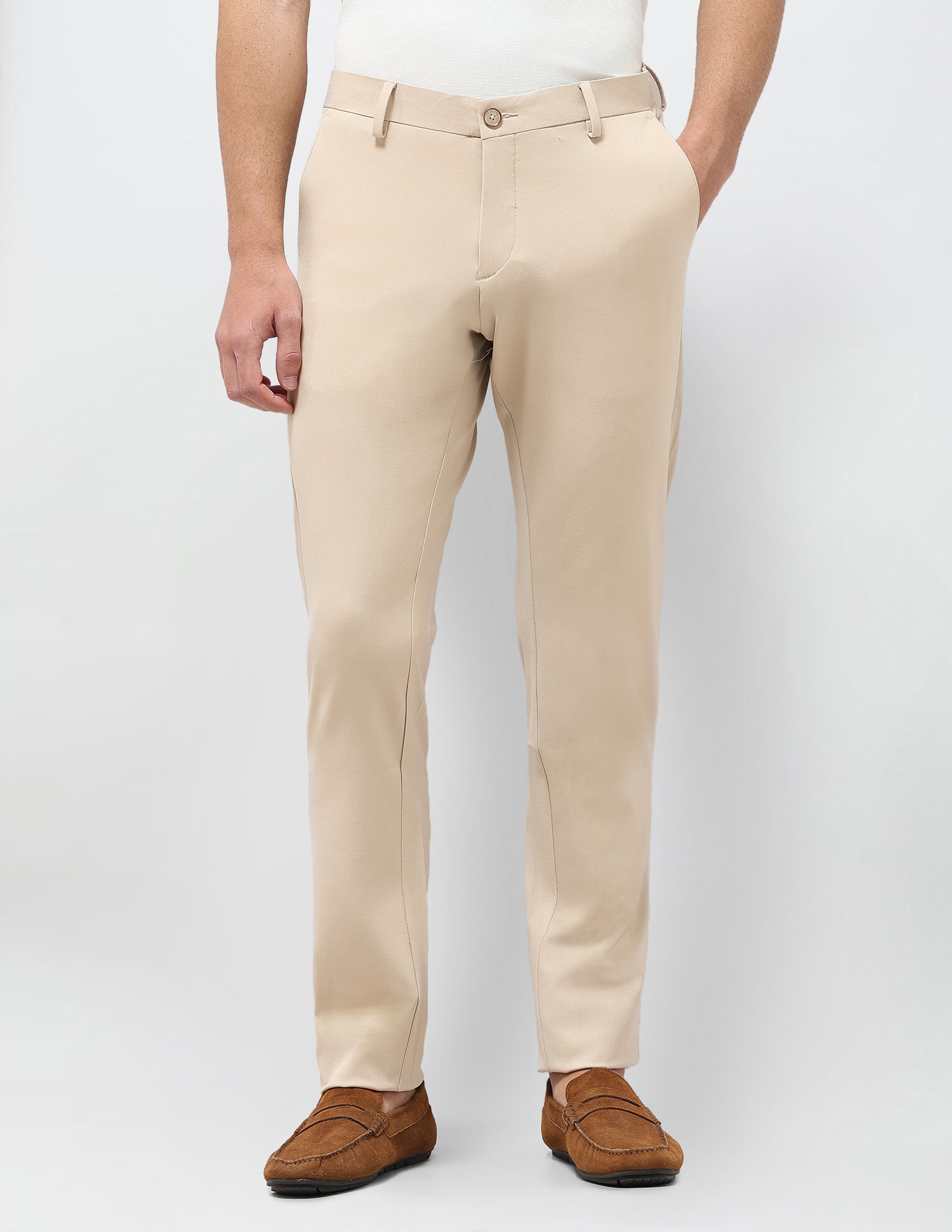 Mid Rise Denver Slim Fit Trousers Beige - U.S. Polo Assn. India | Large