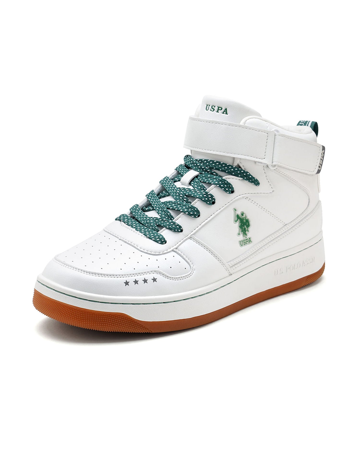 Men Elton 2.0 Off White Retro Court Mid Top  Sneakers White - U.S. Polo Assn. India | Large