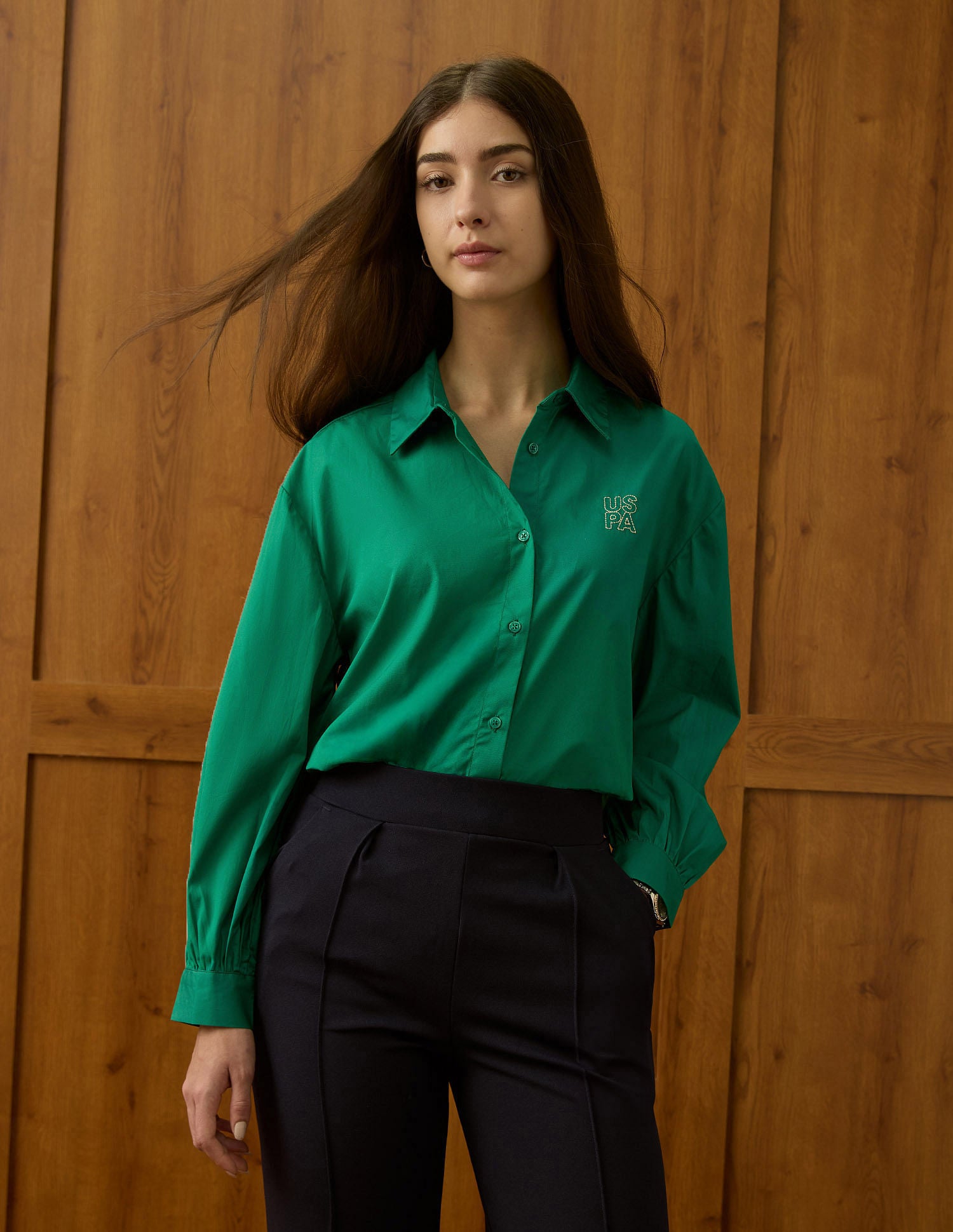 Relaxed Fit Solid Shirt Green - U.S. POLO ASSN. | Large