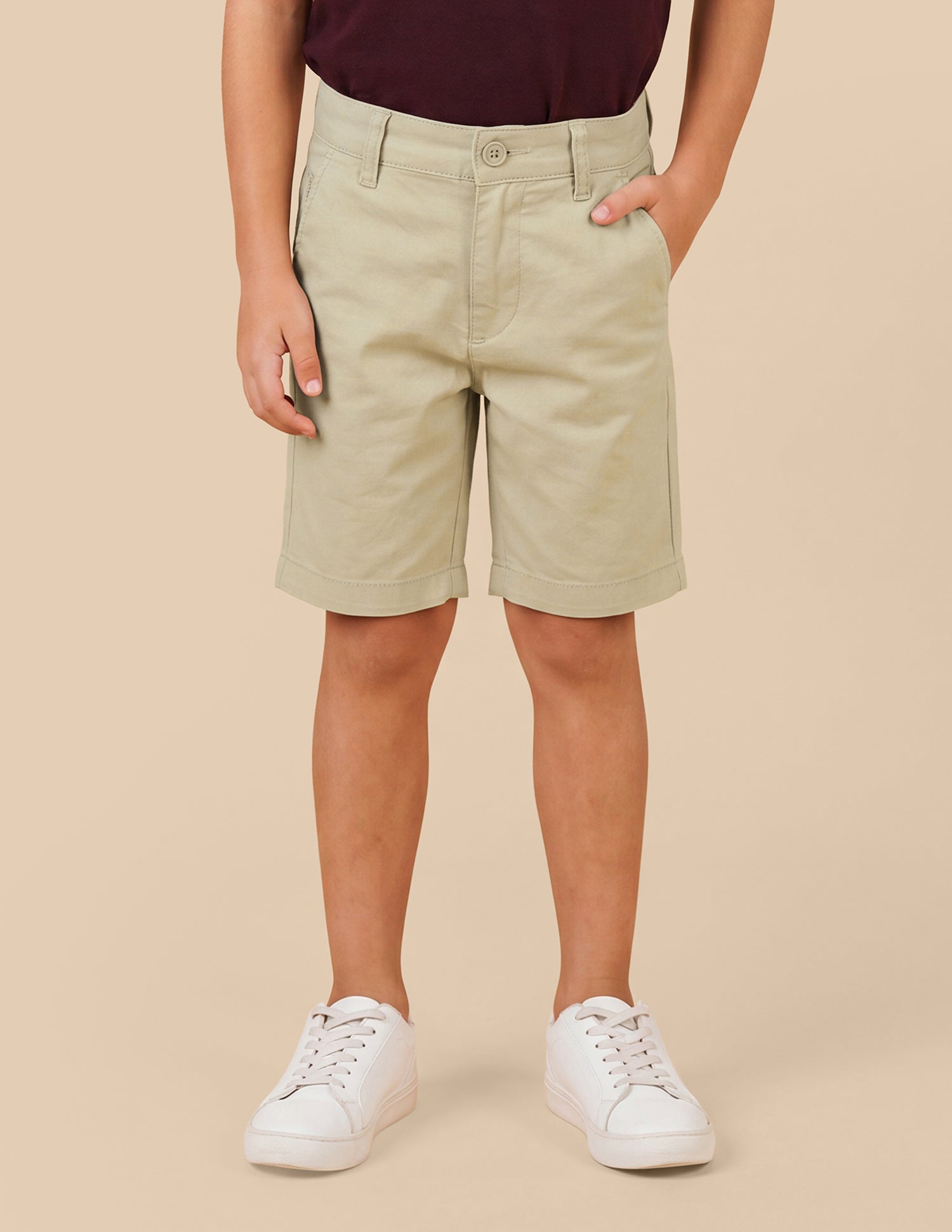 Mid Rise Slim Fit Shorts Khaki - U.S. Polo Assn. India | Large