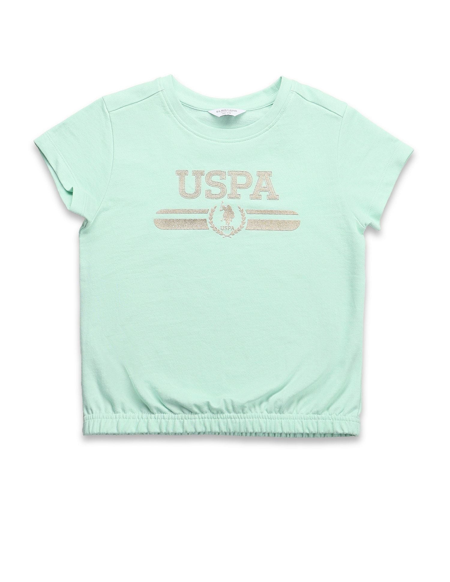Girls Brand Printed Blousan T-Shirt Mint - U.S. POLO ASSN. | Large