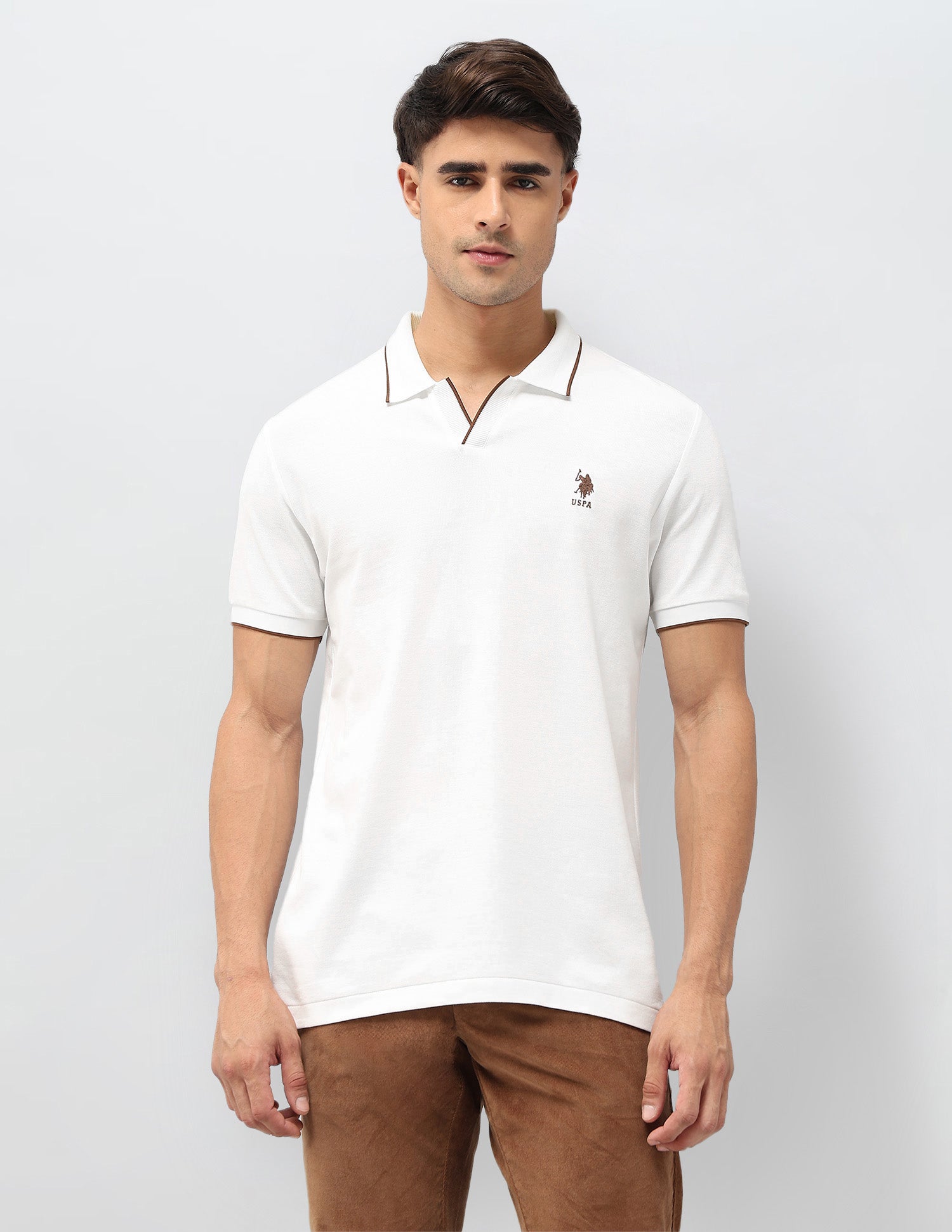 Textured Regular Fit Polo Shirt White - U.S. POLO ASSN. | Large