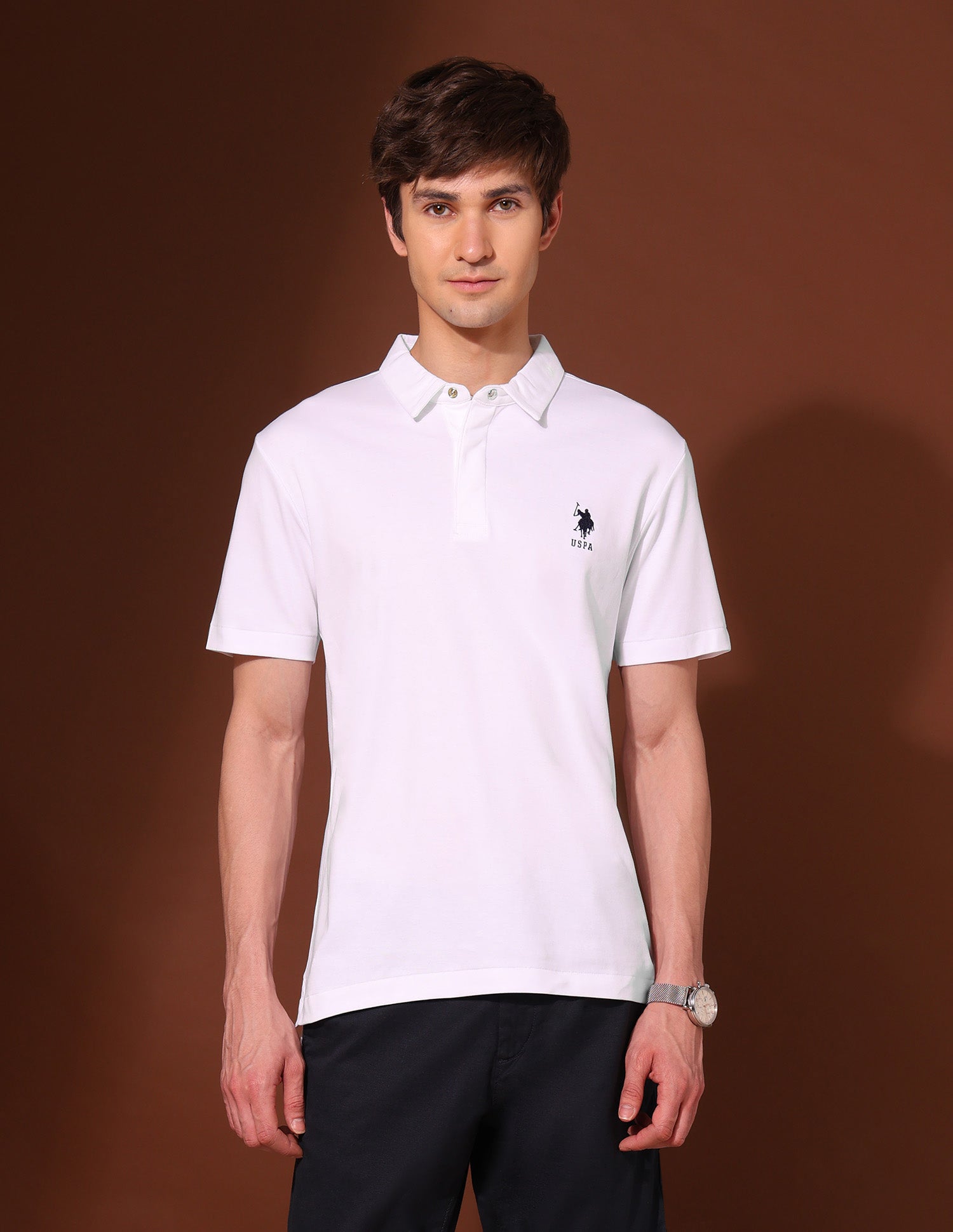 Pure Cotton Work And Wander Polo Shirt White - U.S. Polo Assn. India | Large